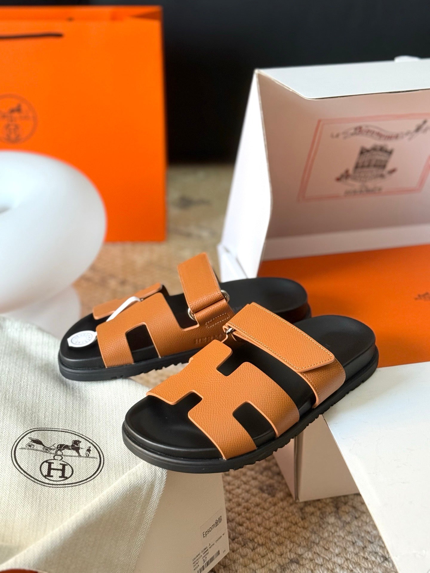 Hermès Chypre Leather Sandals