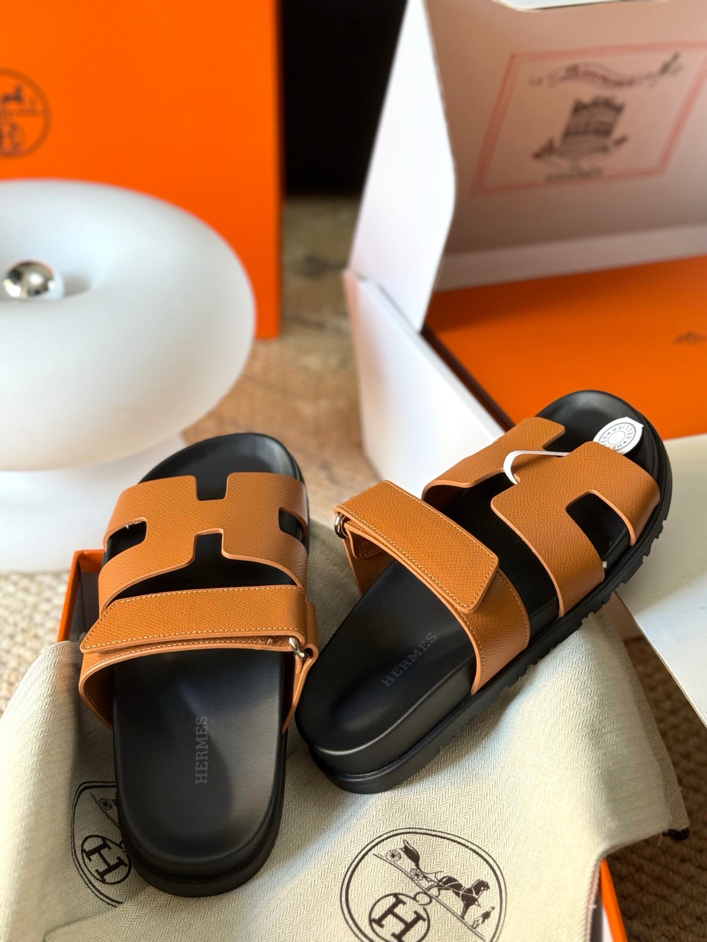 Hermès Chypre Leather Sandals