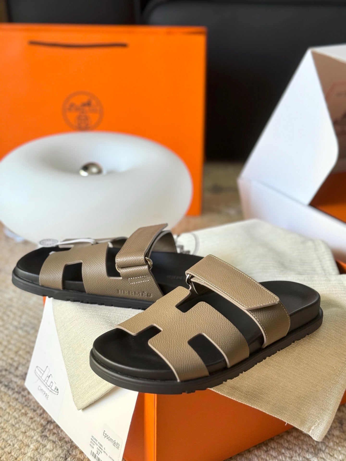 Hermès Chypre Leather Sandals