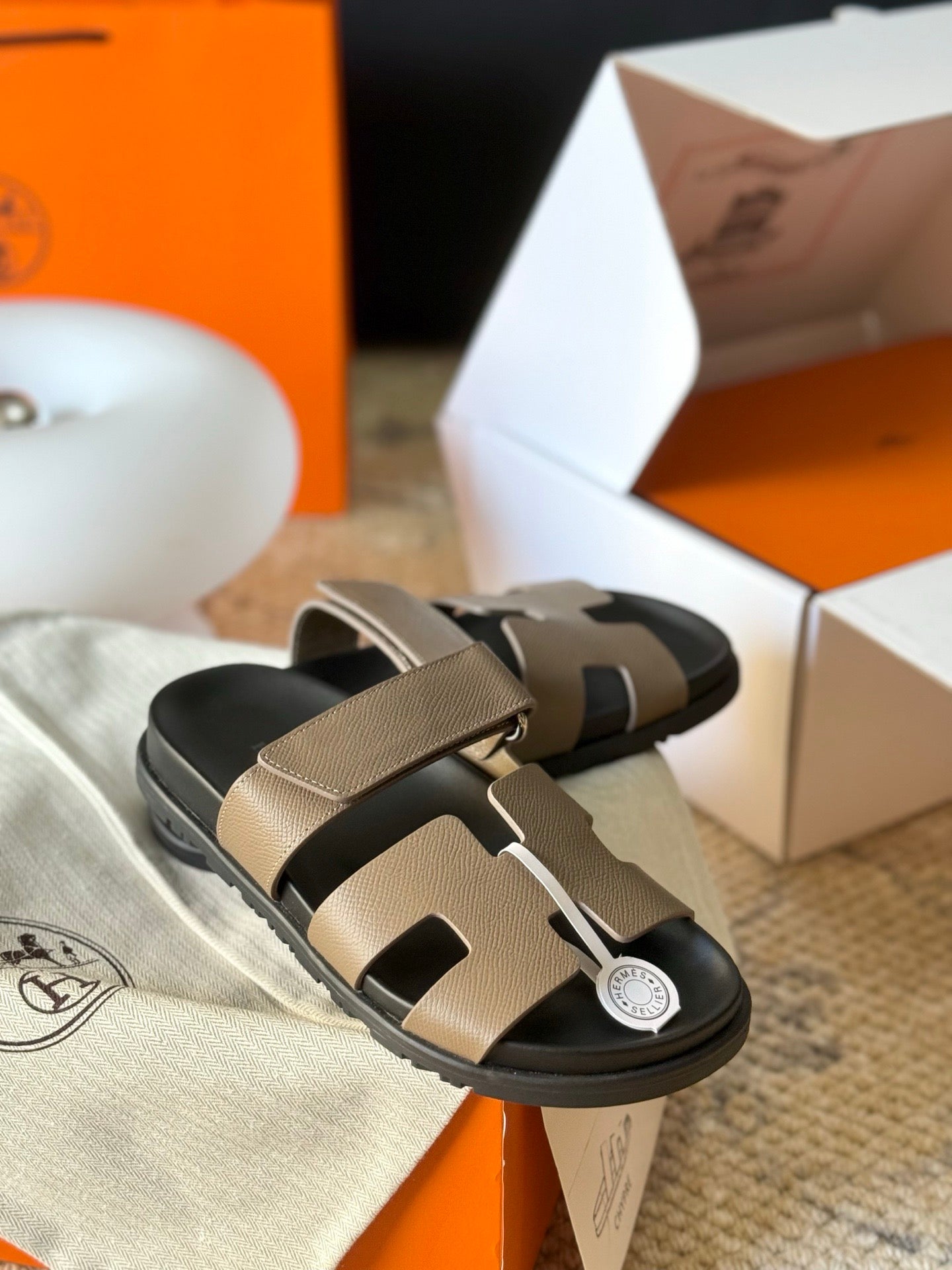 Hermès Chypre Leather Sandals