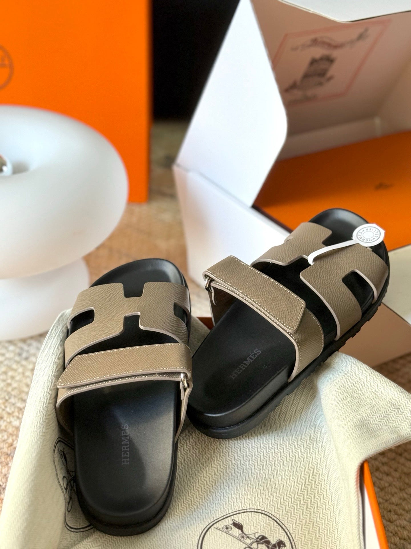 Hermès Chypre Leather Sandals