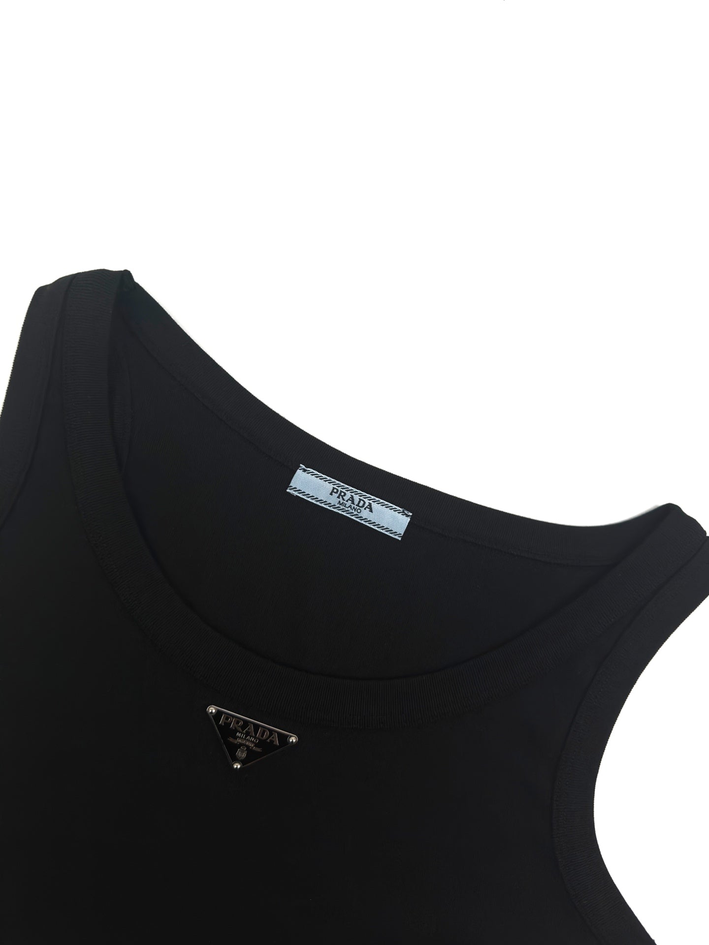 Prada Triangle Logo Cropped Tank Top