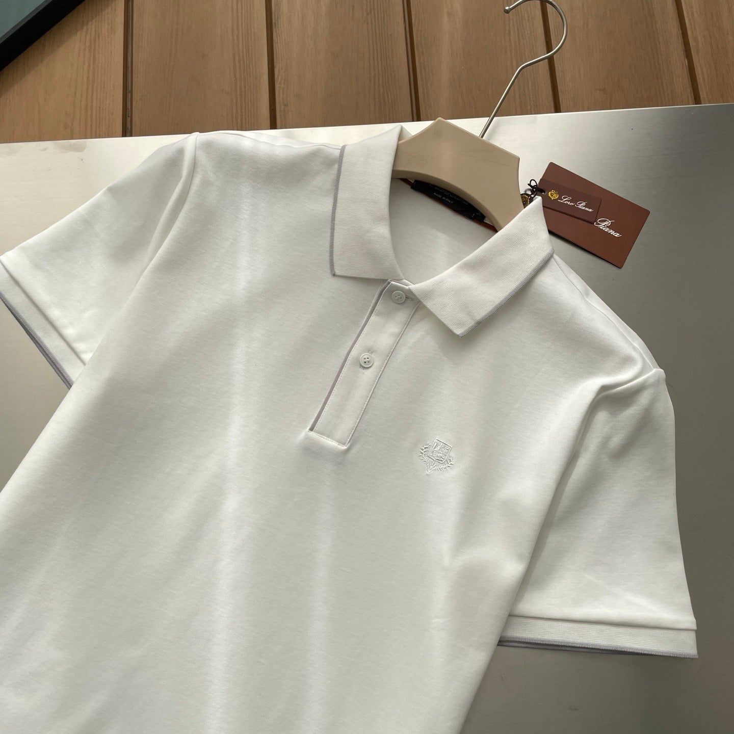 Loro Piana Embossed Embroidery Ice Silk Polo Shirt – 2026SS