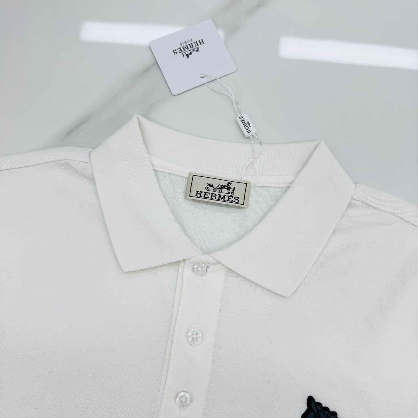 Hermès 3D Horse Flocking Polo Shirt