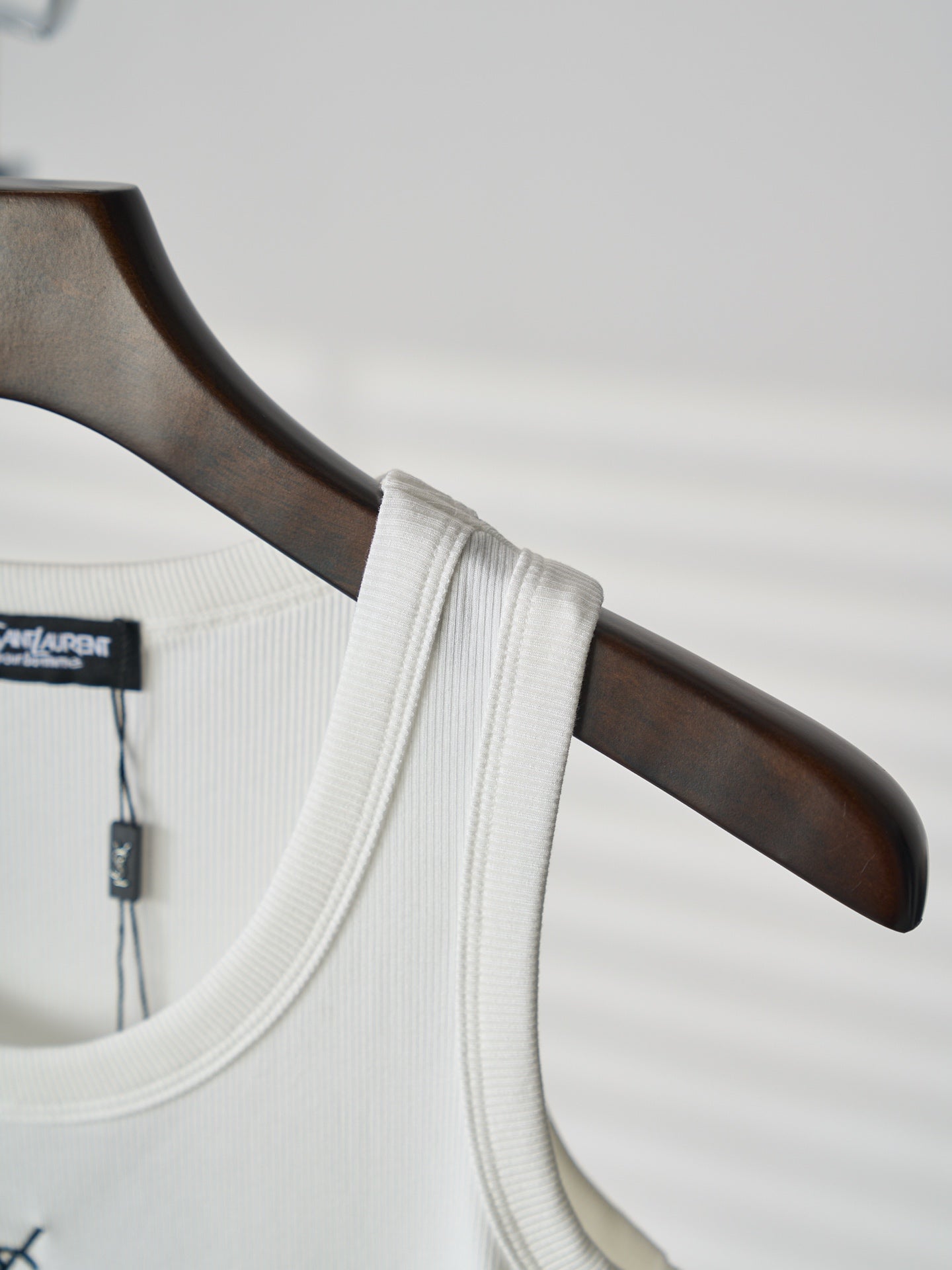 Saint Laurent YSL Embroidered Stretch Tank Top