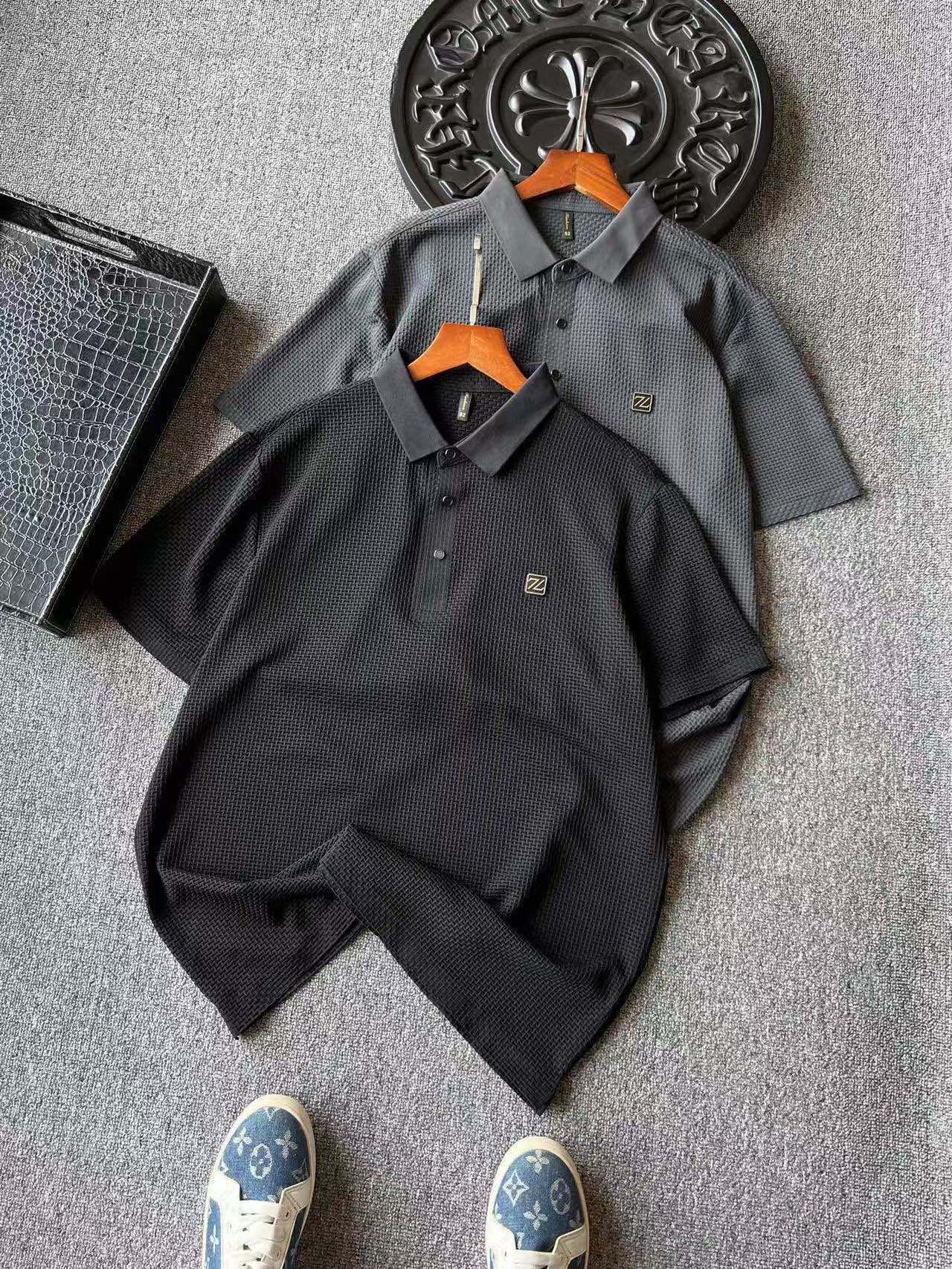 Zegna Seamless 3D Herringbone Polo Shirt
