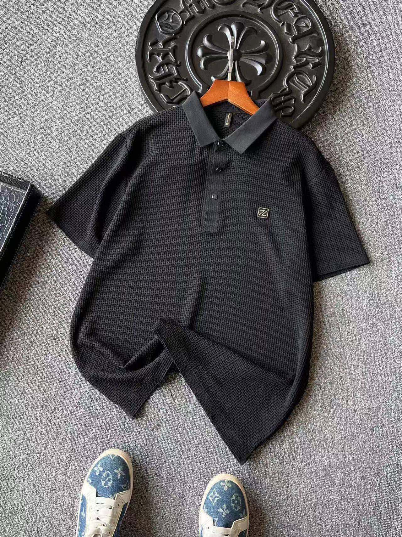 Zegna Seamless 3D Herringbone Polo Shirt