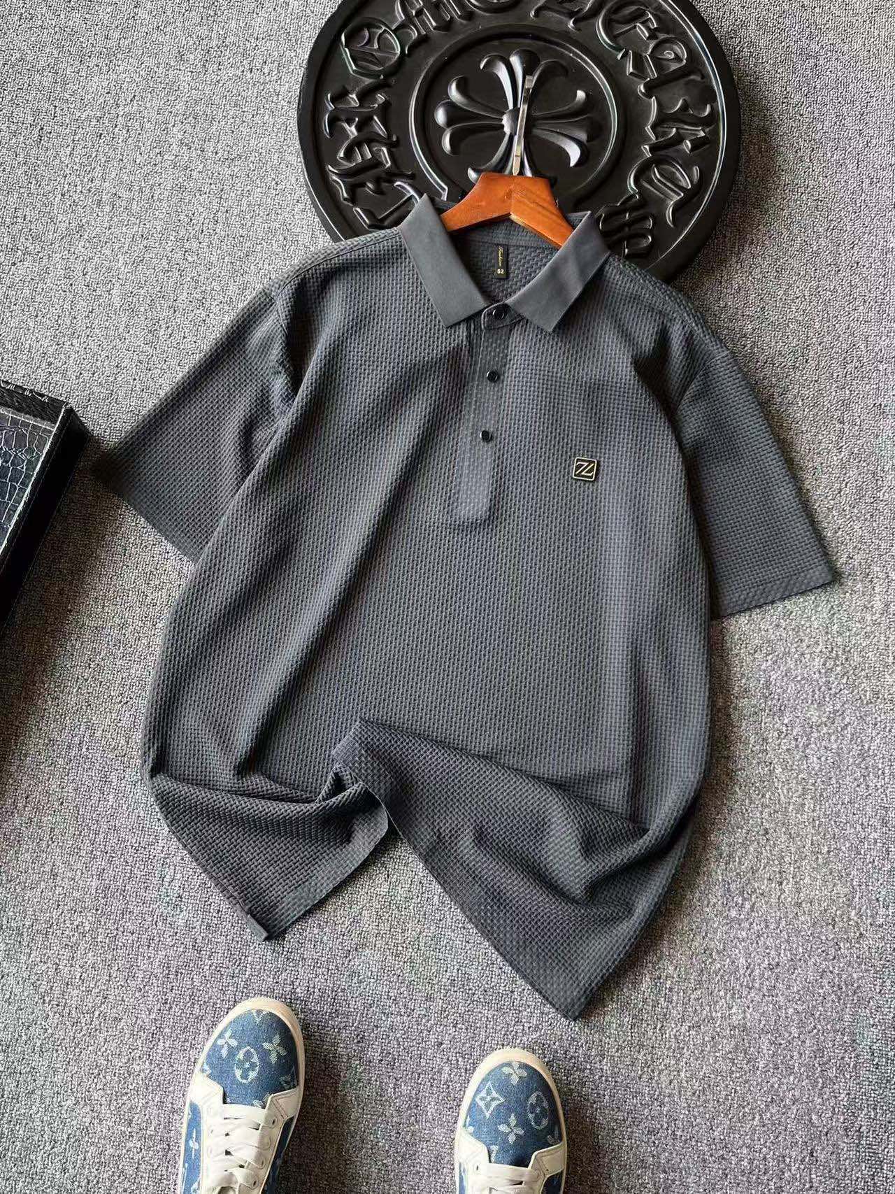 Zegna Seamless 3D Herringbone Polo Shirt
