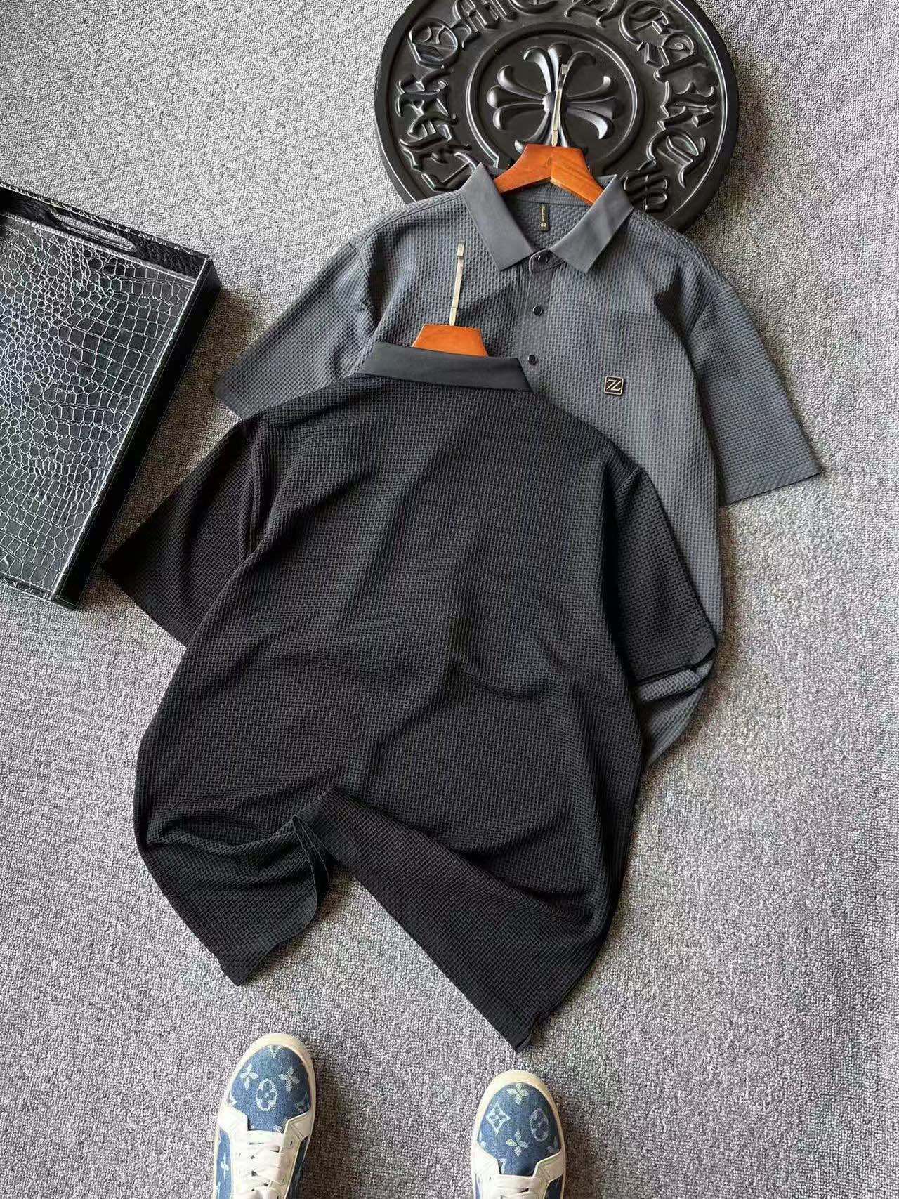 Zegna Seamless 3D Herringbone Polo Shirt