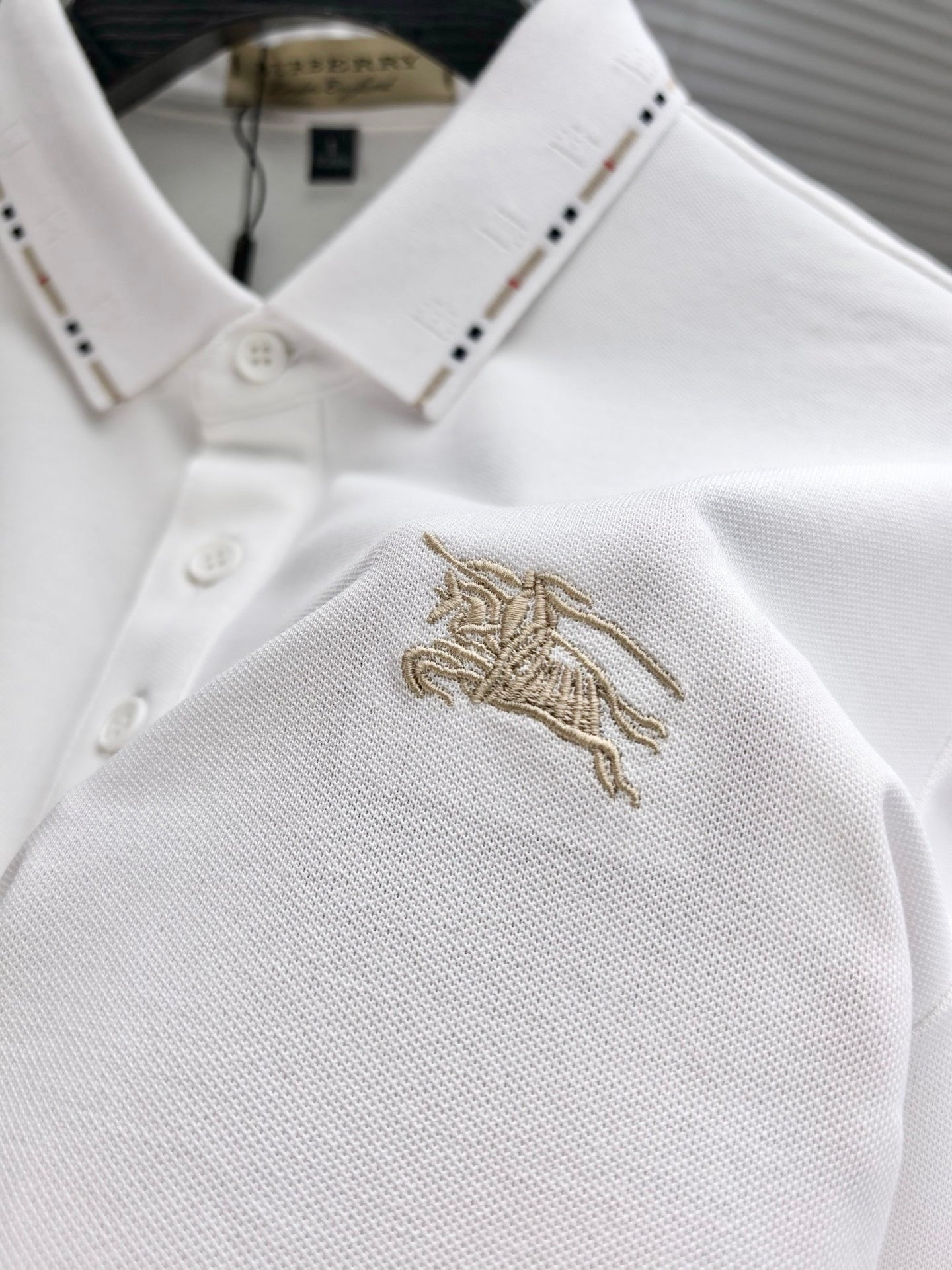 Burberry Embroidered Logo Piqué Cotton Polo Shirt – 2026SS