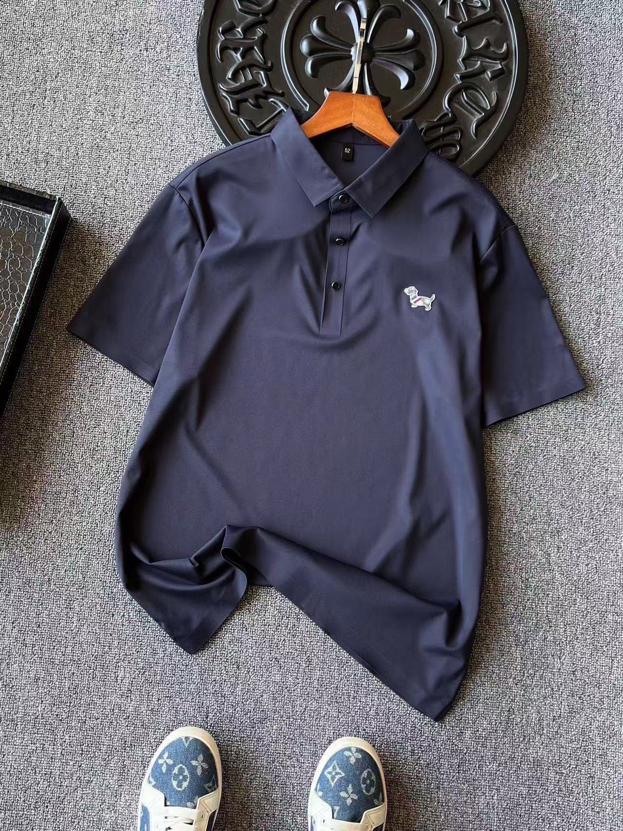 Thom Browne Dog Motif Ice Silk Seamless Polo Shirt