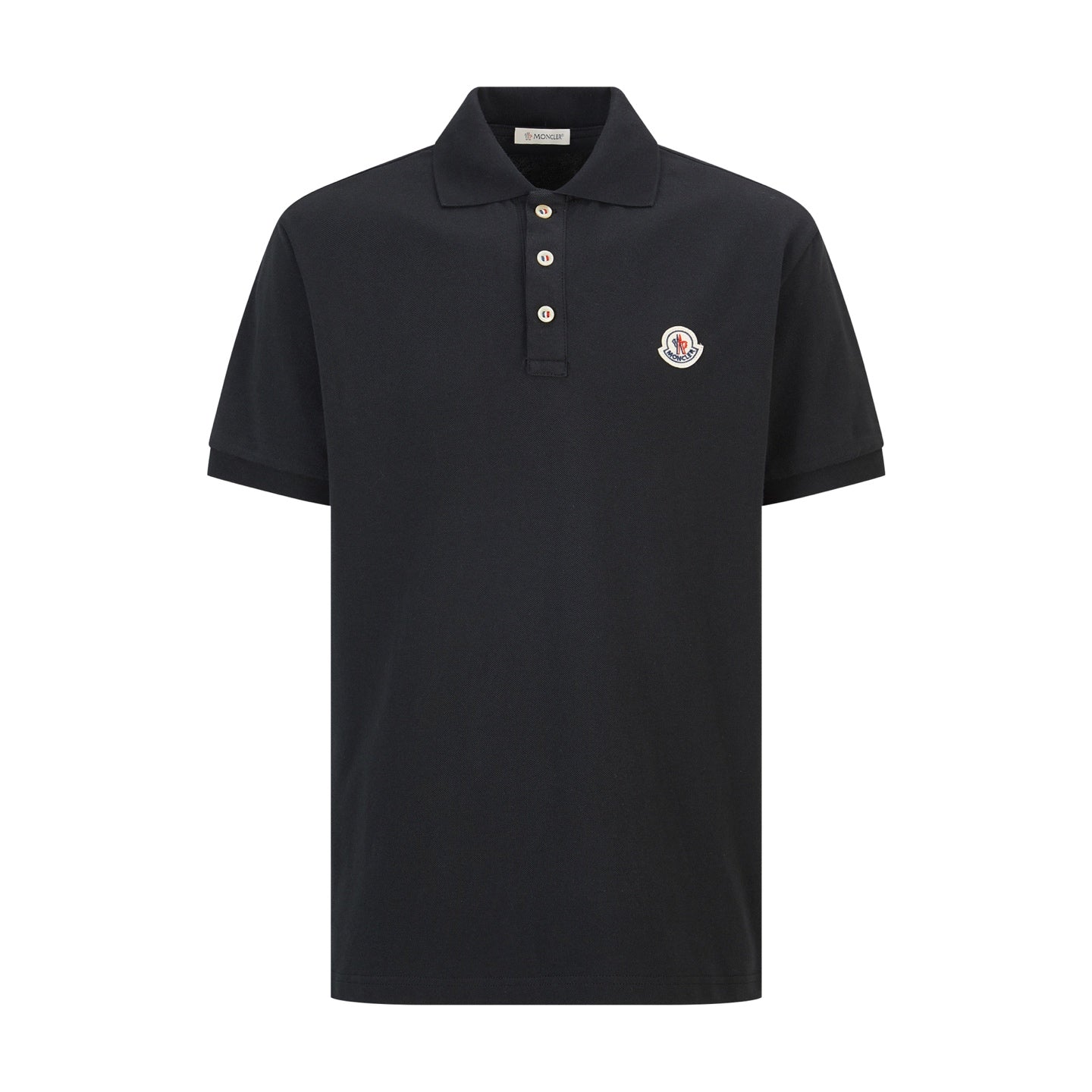 Moncler Logo Ribbed Collar Polo Shirt