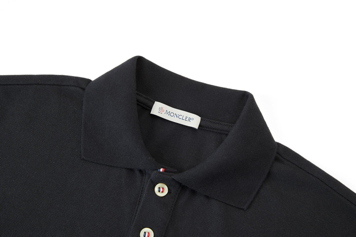 Moncler Logo Ribbed Collar Polo Shirt