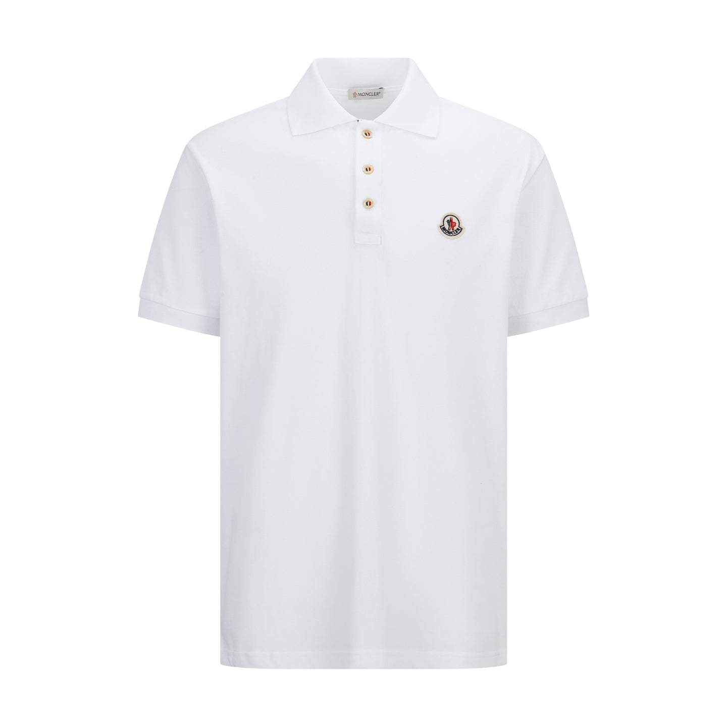 Moncler Logo Ribbed Collar Polo Shirt