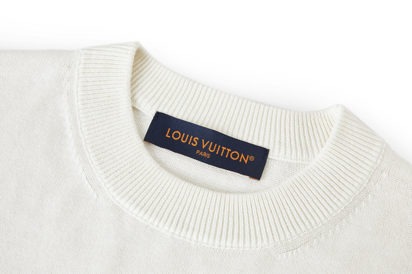 Louis Vuitton Leather Patch Embroidery Knit Sweater