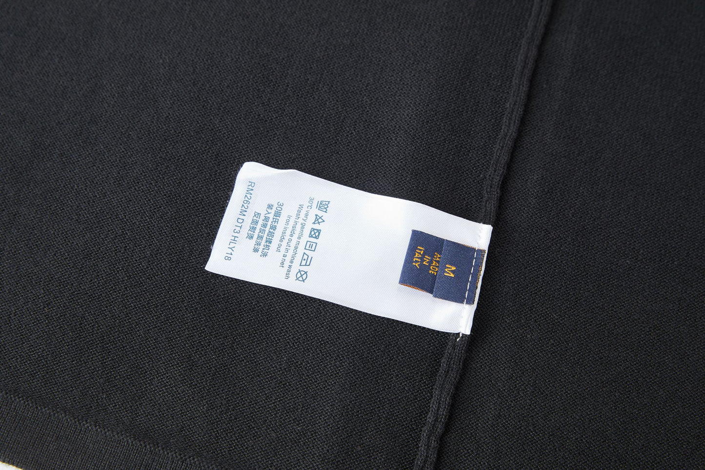 Louis Vuitton Leather Patch Embroidery Knit Sweater