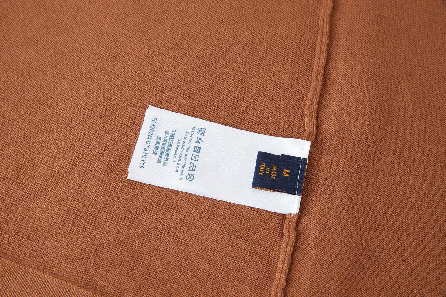 Louis Vuitton Leather Patch Embroidery Knit Sweater