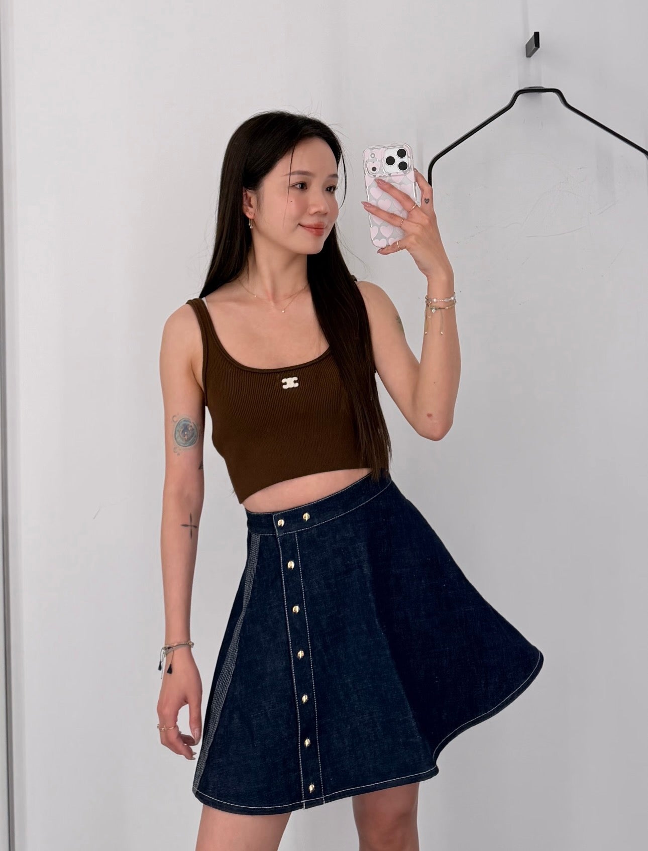 Celine Triomphe Embroidered Knit Tank Top
