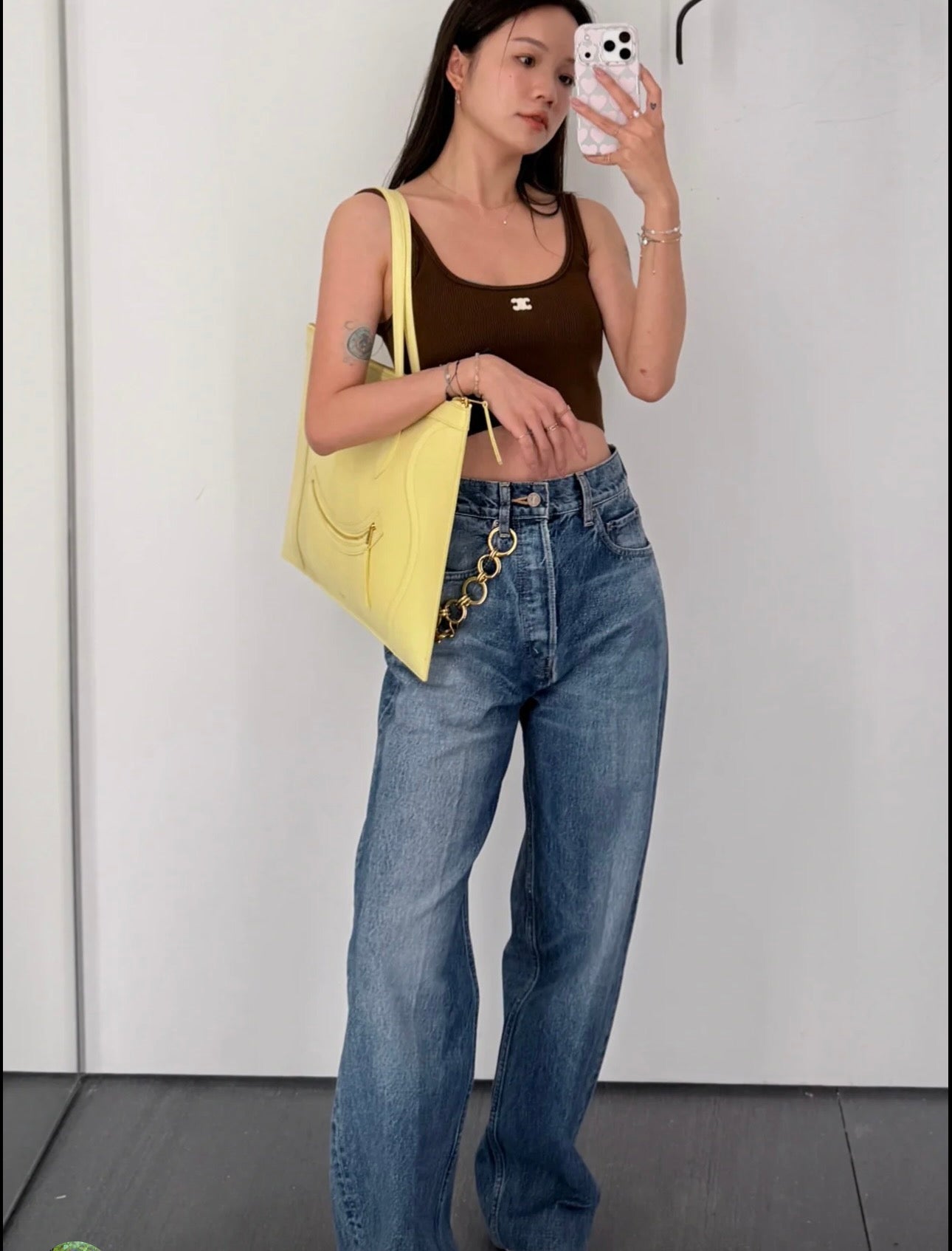 Celine Triomphe Embroidered Knit Tank Top