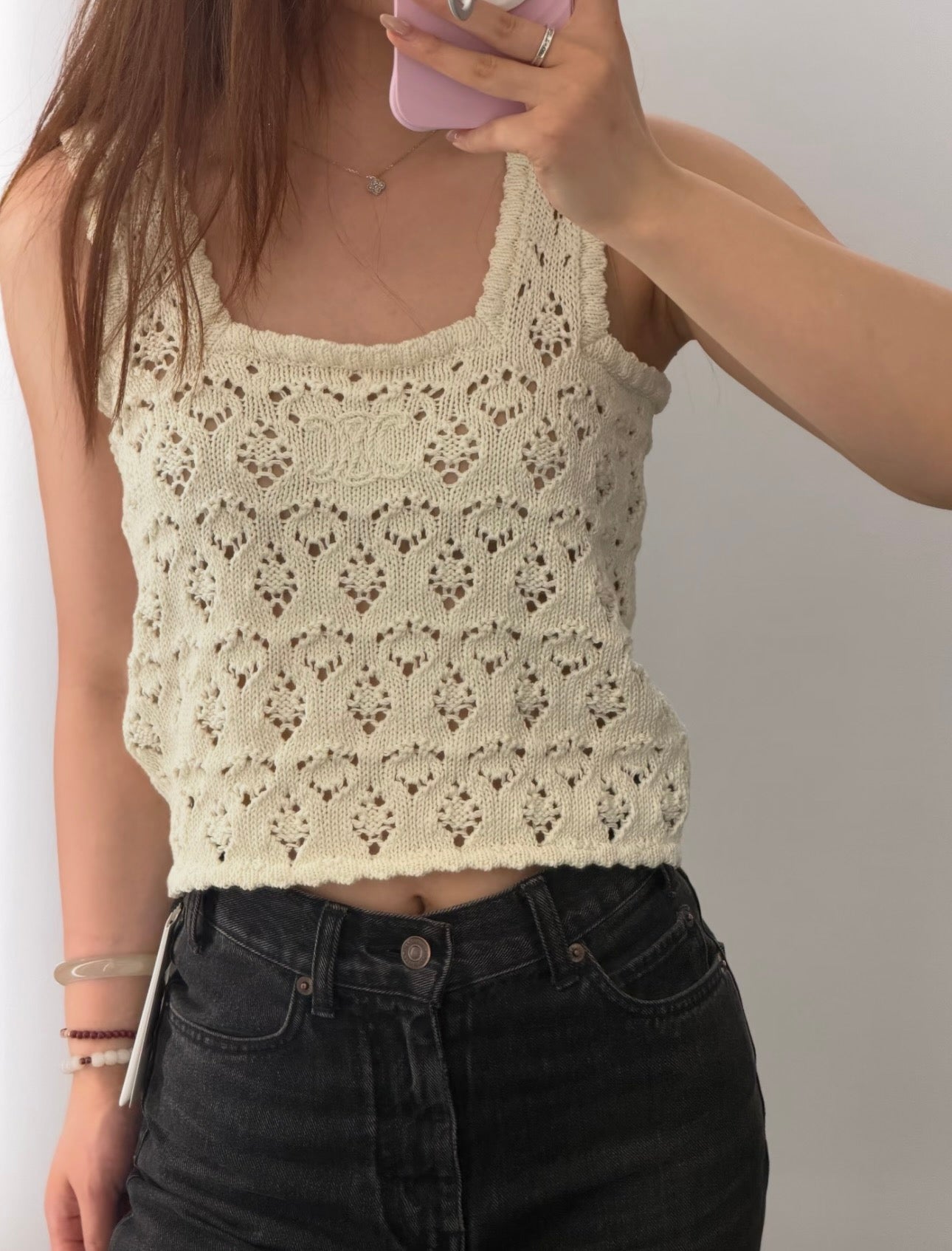 Celine Triomphe Cut-out Knit Vest
