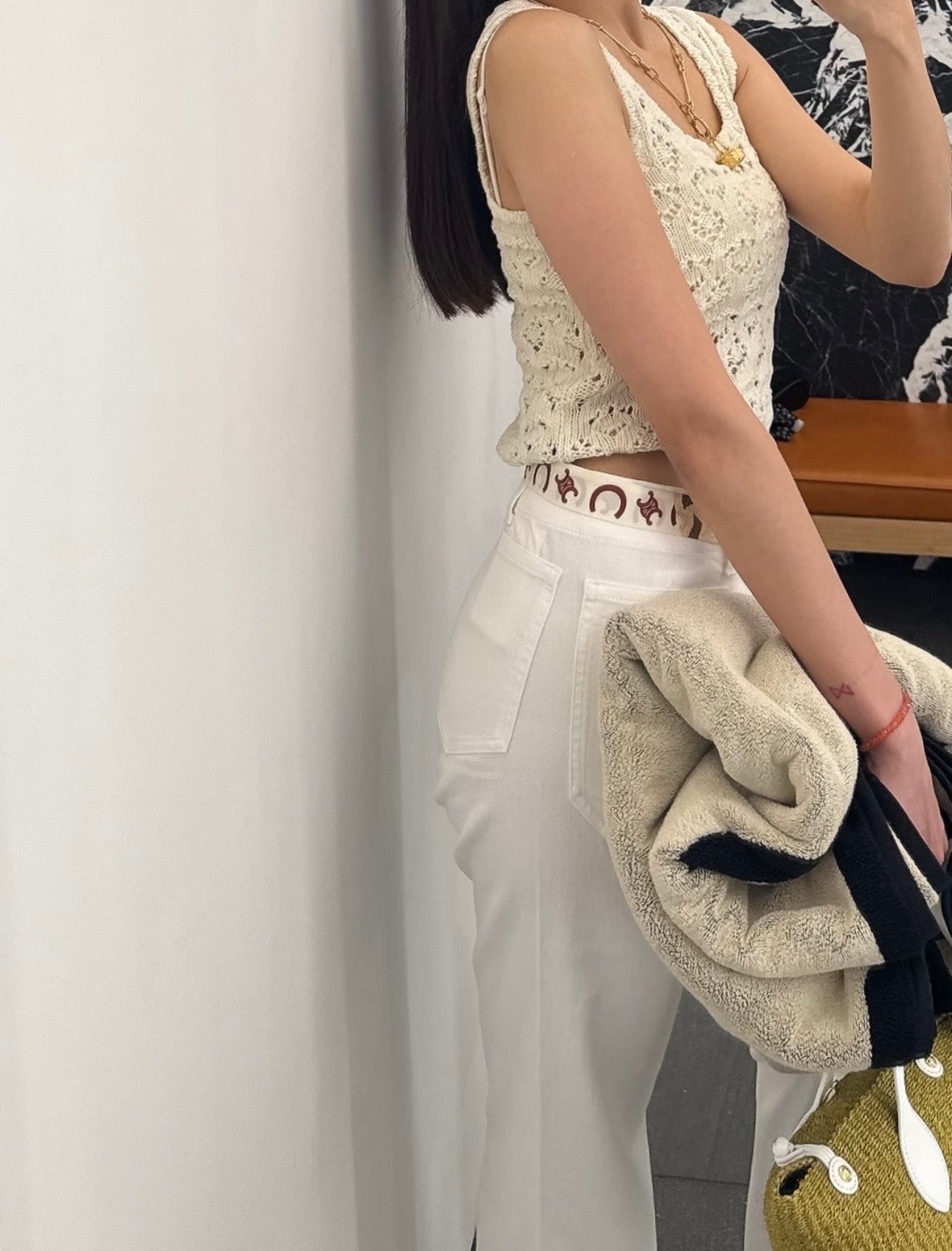 Celine Triomphe Cut-out Knit Vest