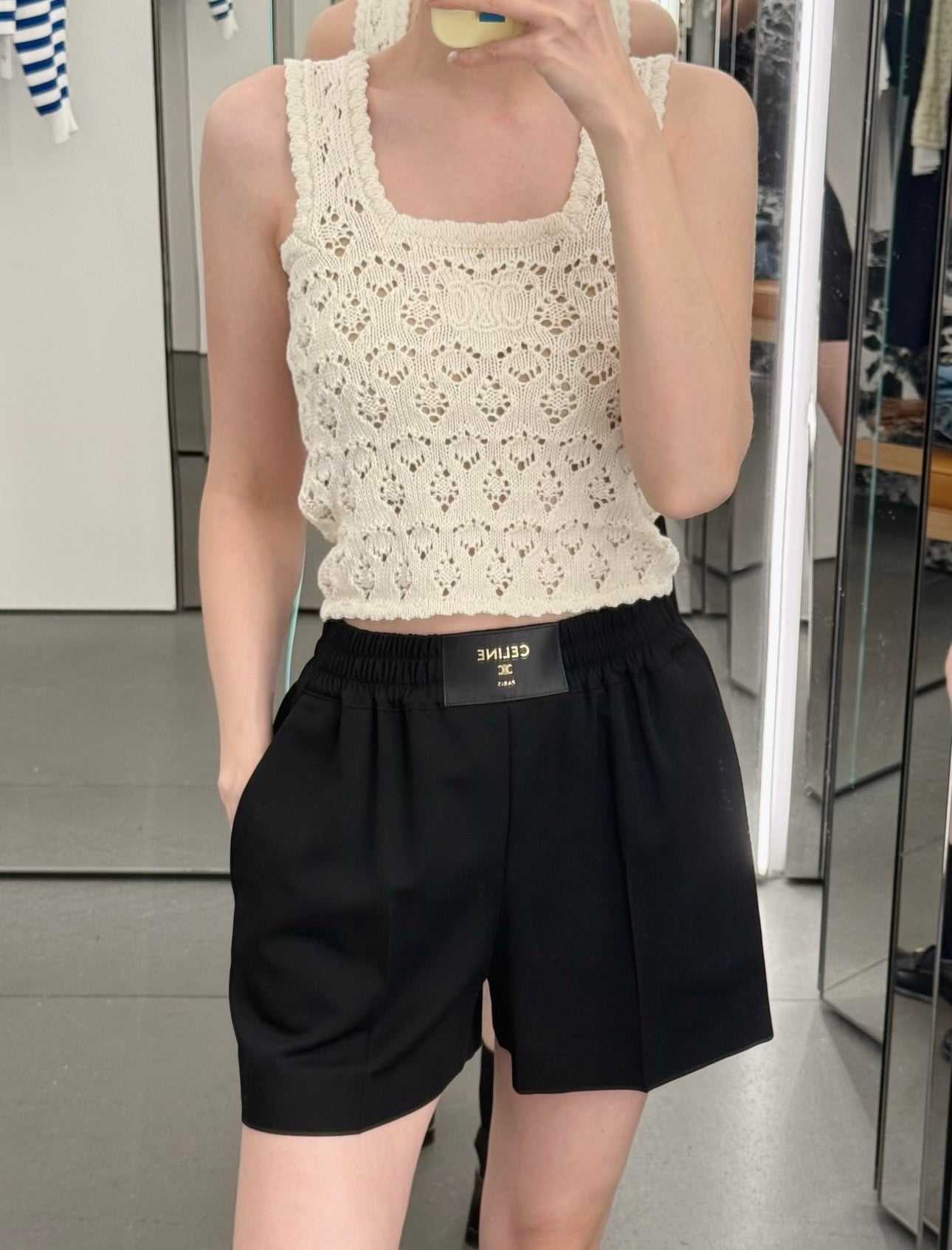 Celine Triomphe Cut-out Knit Vest