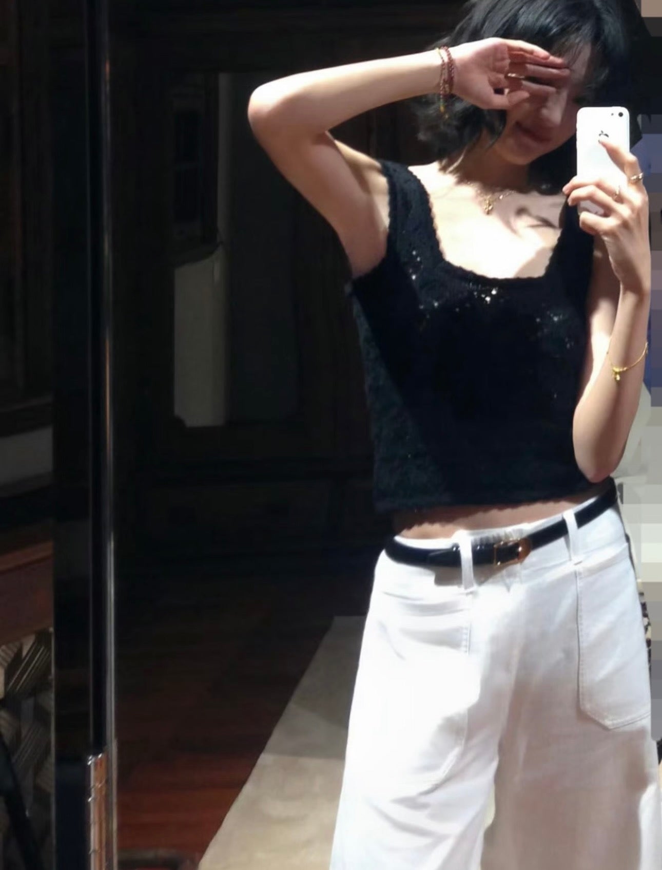 Celine Triomphe Cut-out Knit Vest