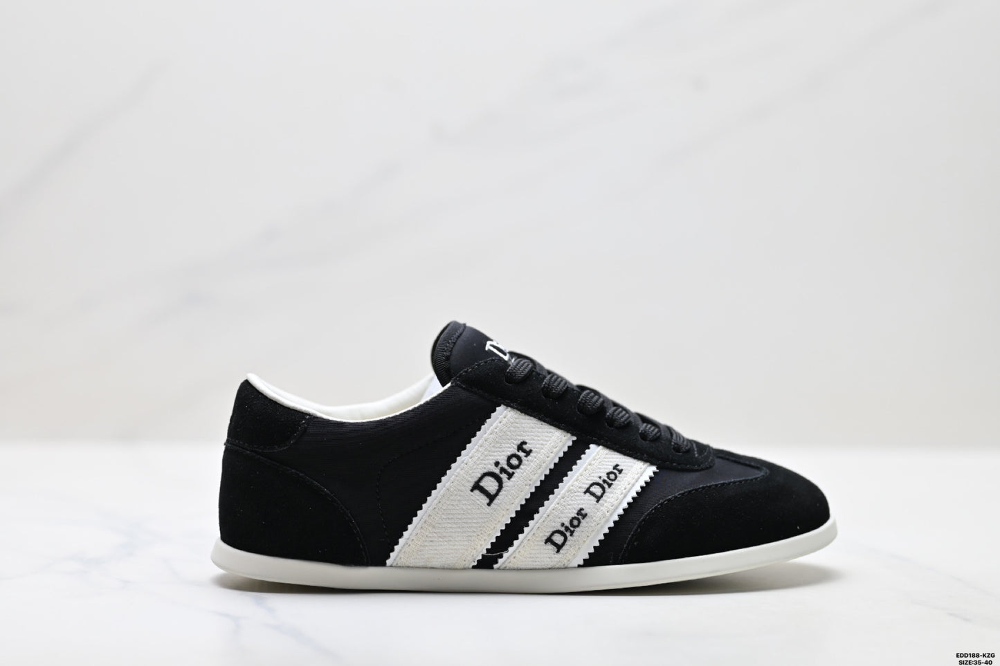 Dior Ribbon Suede and Calfskin Sneakers