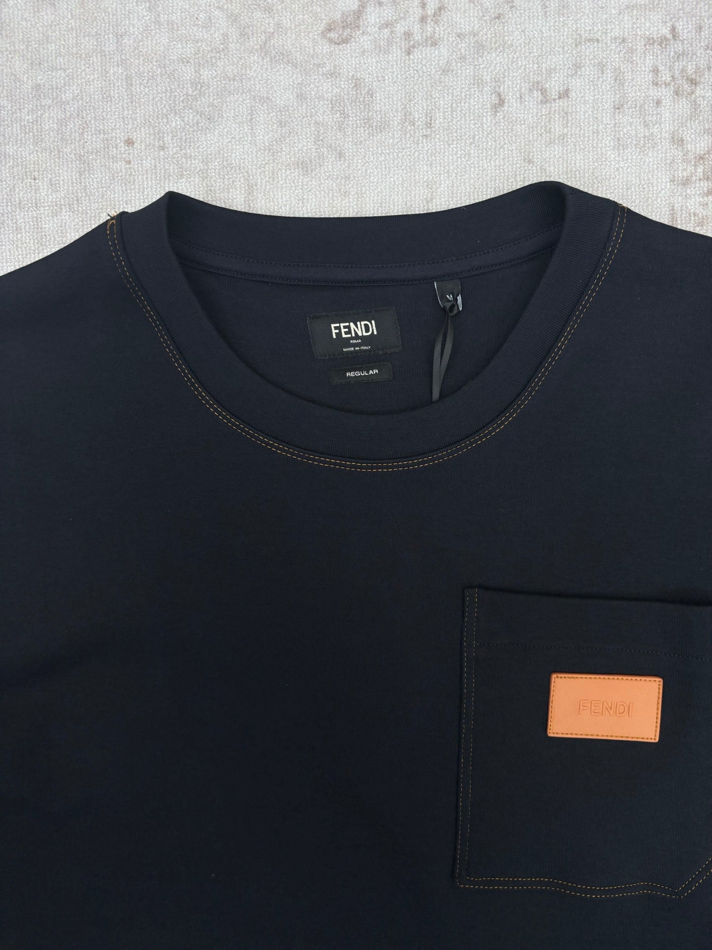 Fendi Leather Patch Pocket T-Shirt – 26SS