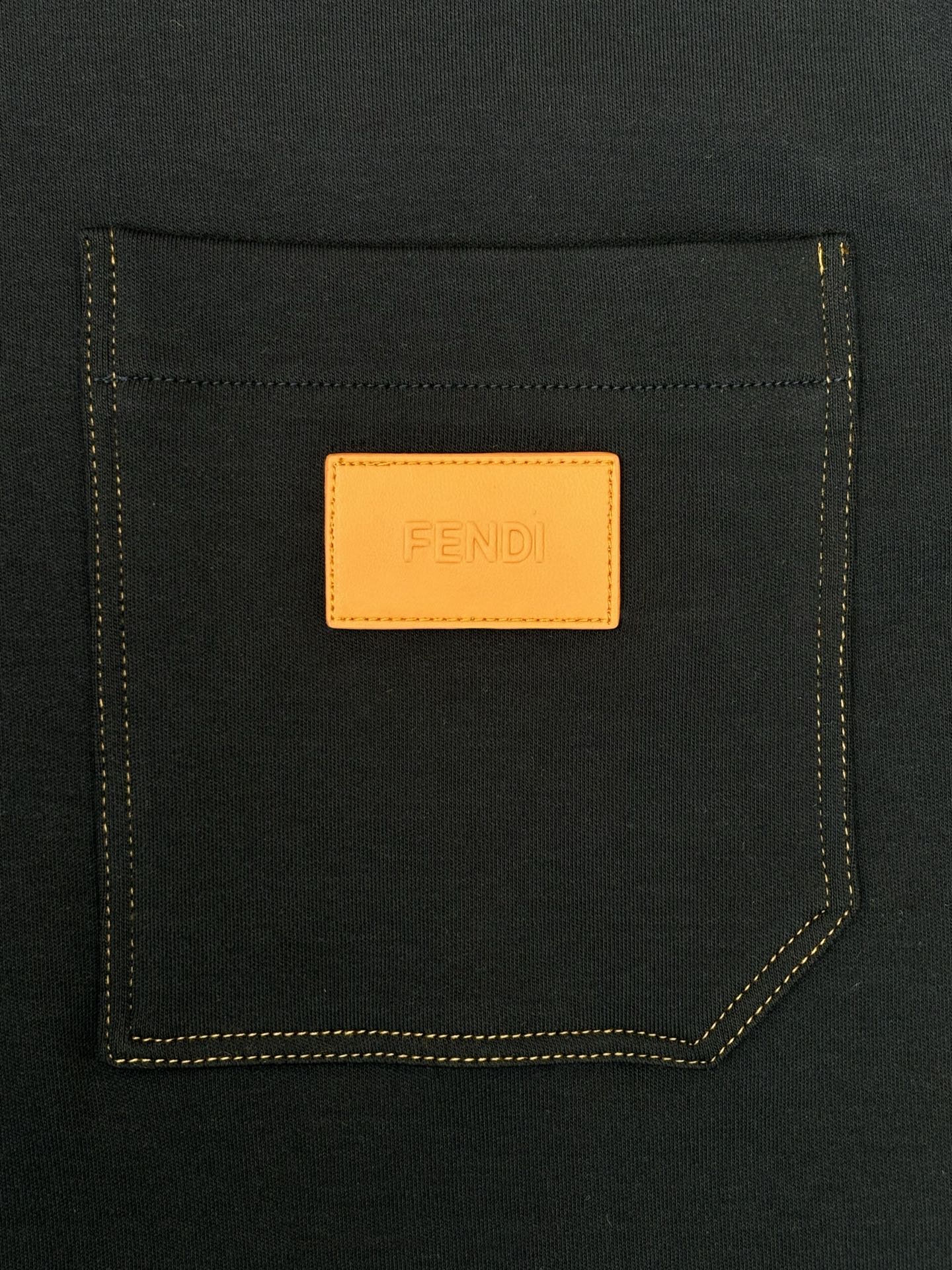 Fendi Leather Patch Pocket T-Shirt – 26SS