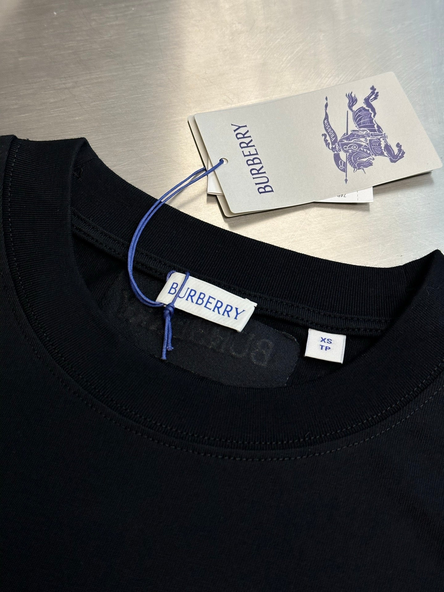 Burberry Check-Trim Equestrian Knight T-Shirt