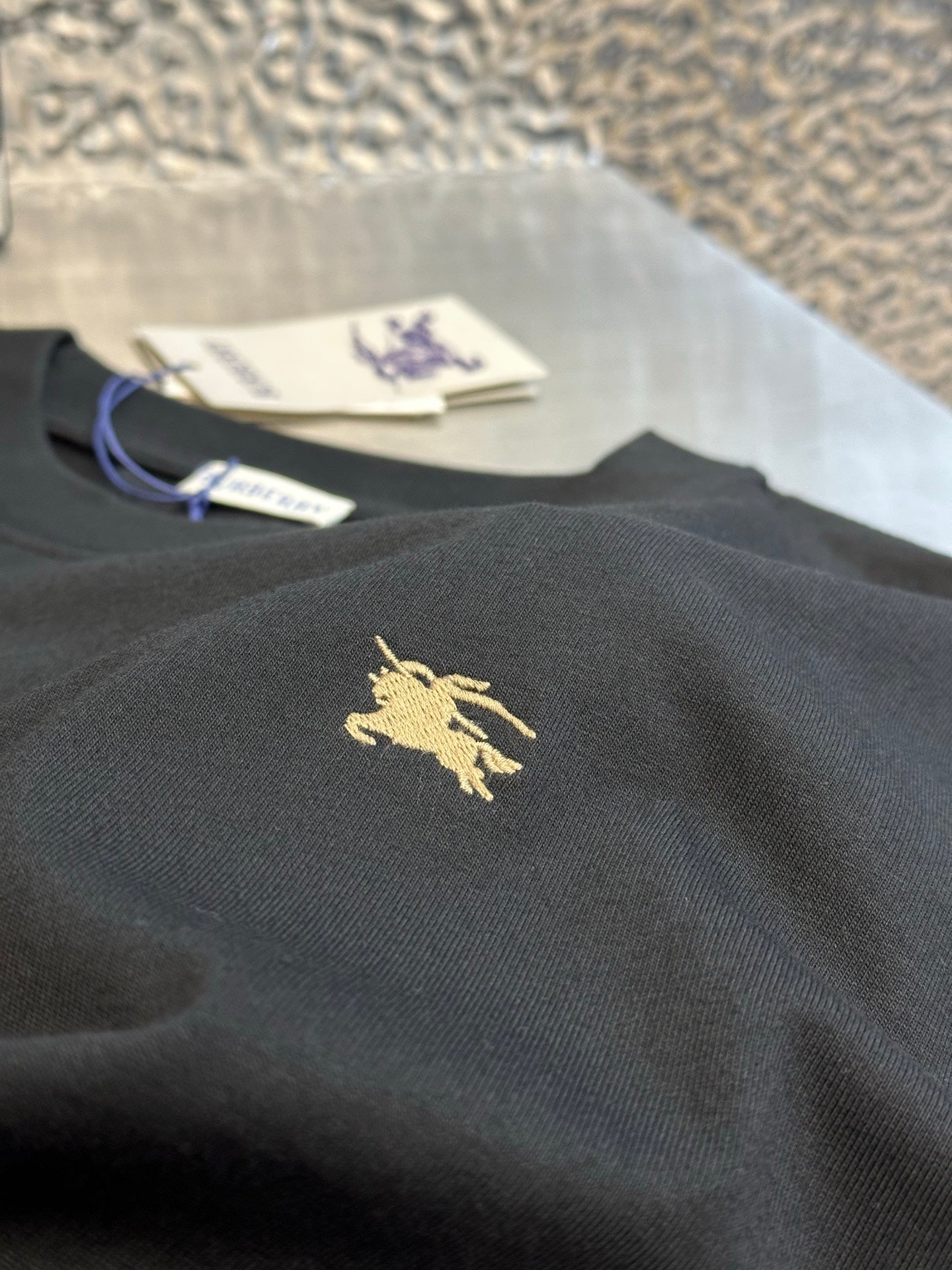 Burberry Check-Trim Equestrian Knight T-Shirt