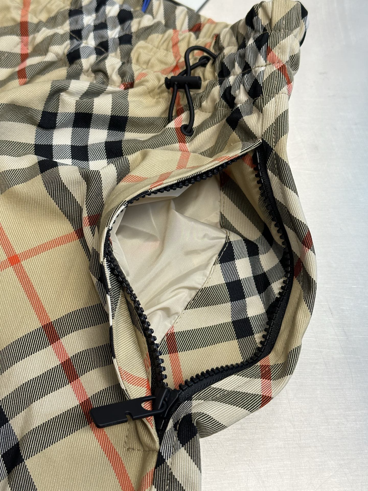 Burberry Twill Check Equestrian Knight Embroidered Shorts
