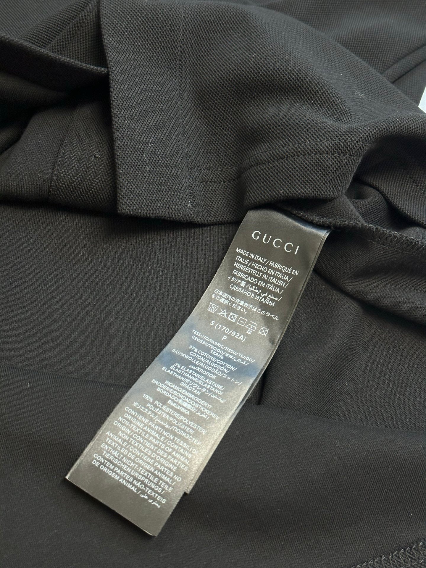 Gucci Logo Button Embroidered Pique Cotton Shirt