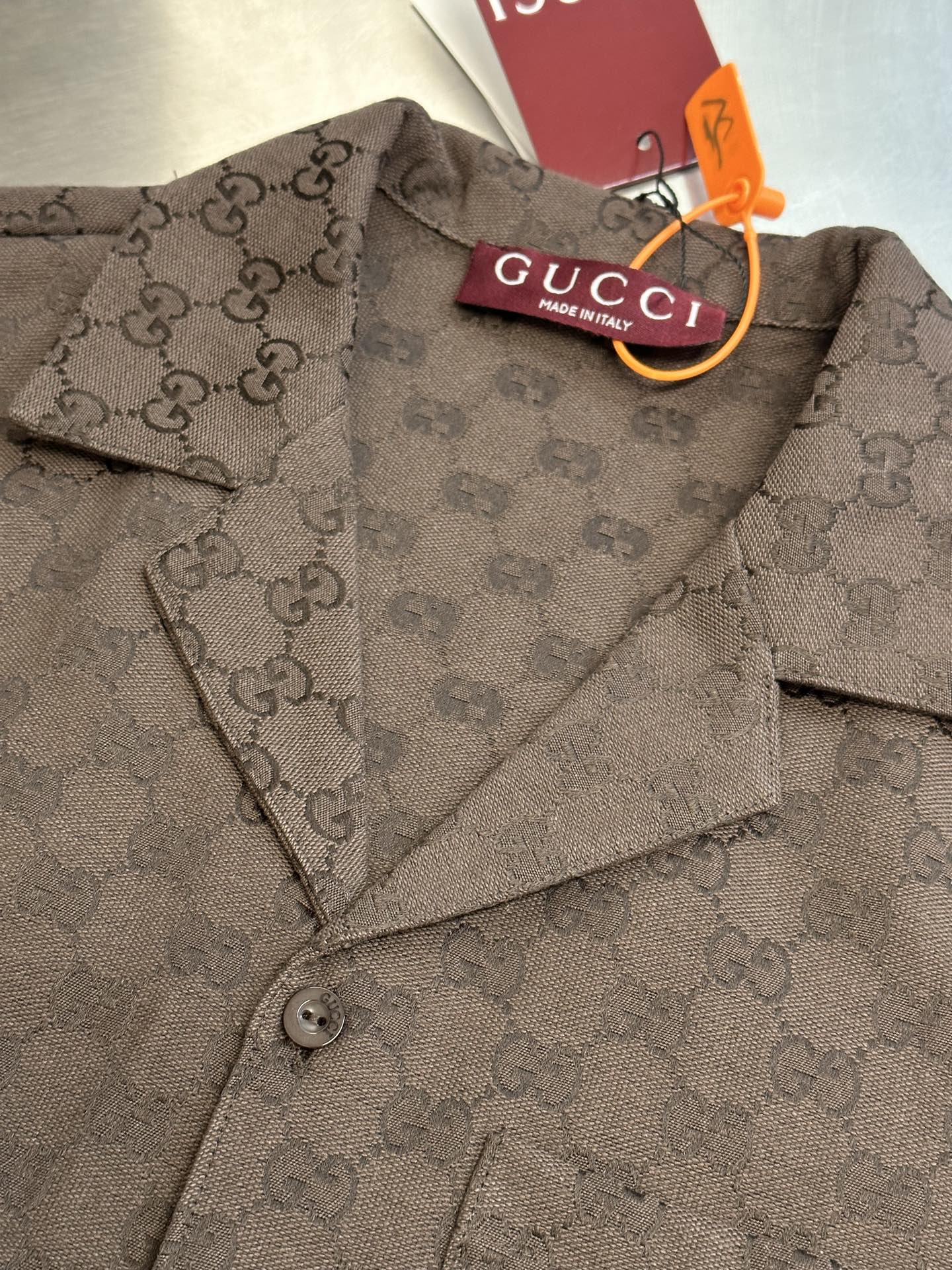 Gucci GG Jacquard Short-Sleeve Shirt