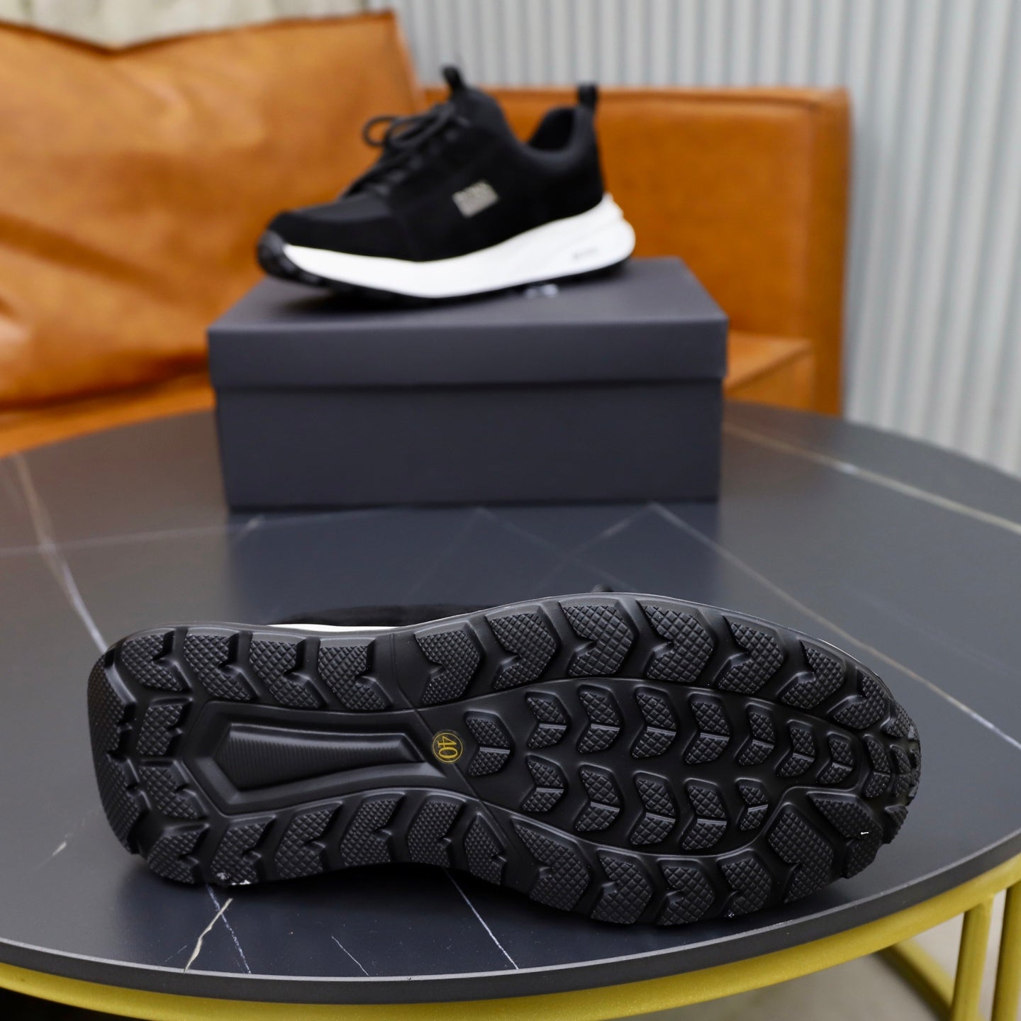 Boss Fabric and Leather Spliced Sneakers