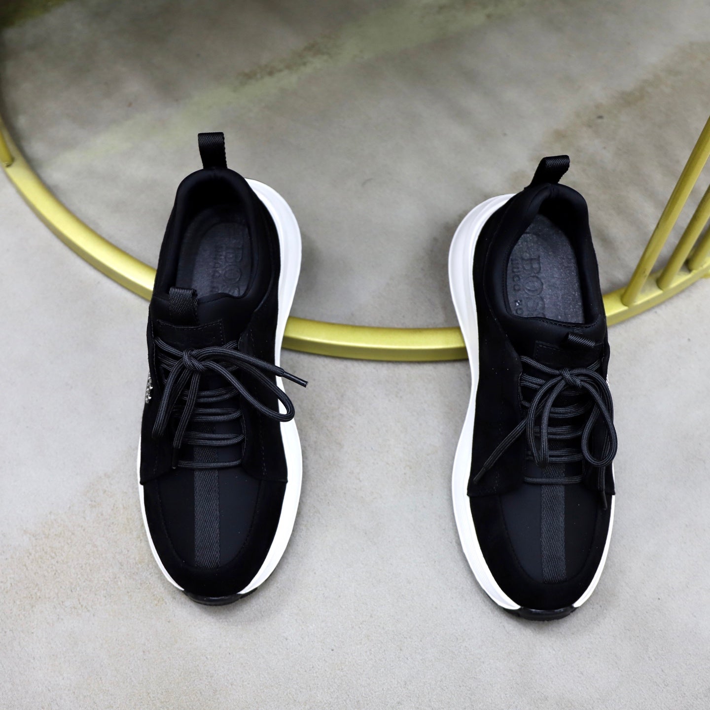 Boss Fabric and Leather Spliced Sneakers