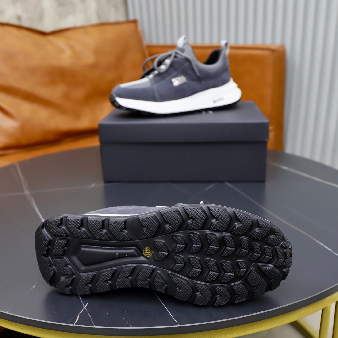 Boss Fabric and Leather Spliced Sneakers