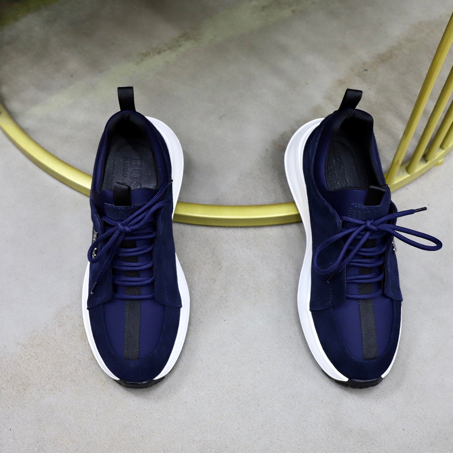 Boss Fabric and Leather Spliced Sneakers