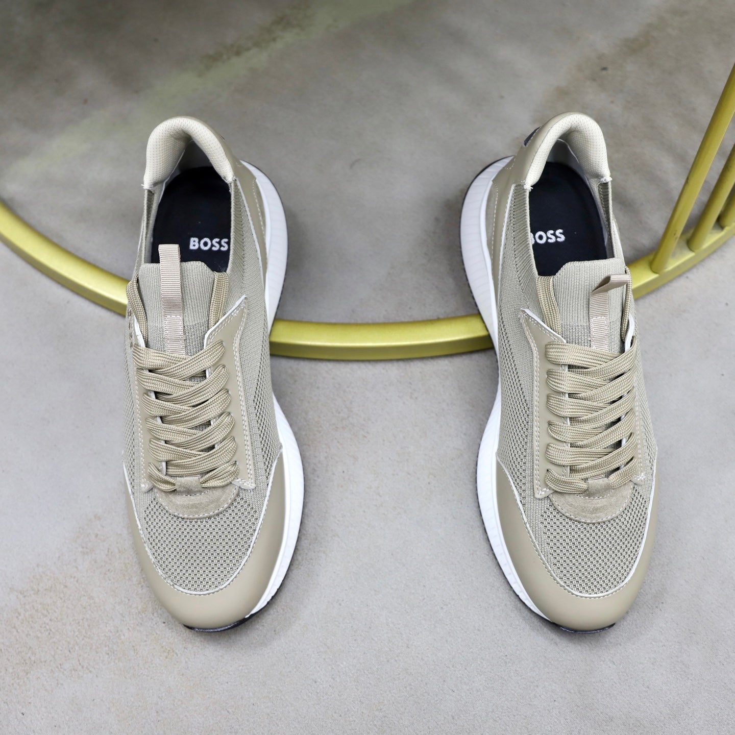 Boss Fabric and Leather Spliced Sneakers