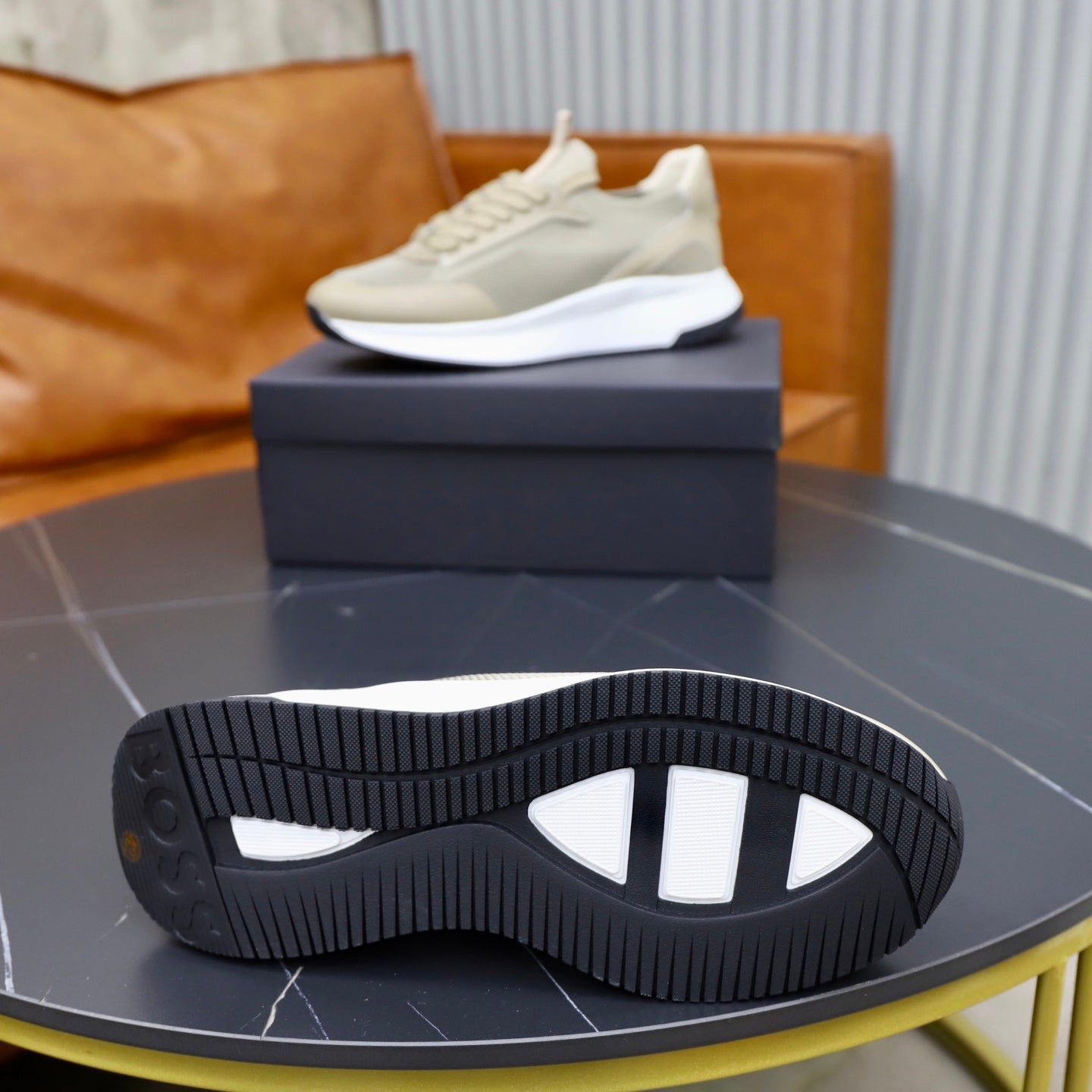 Boss Fabric and Leather Spliced Sneakers