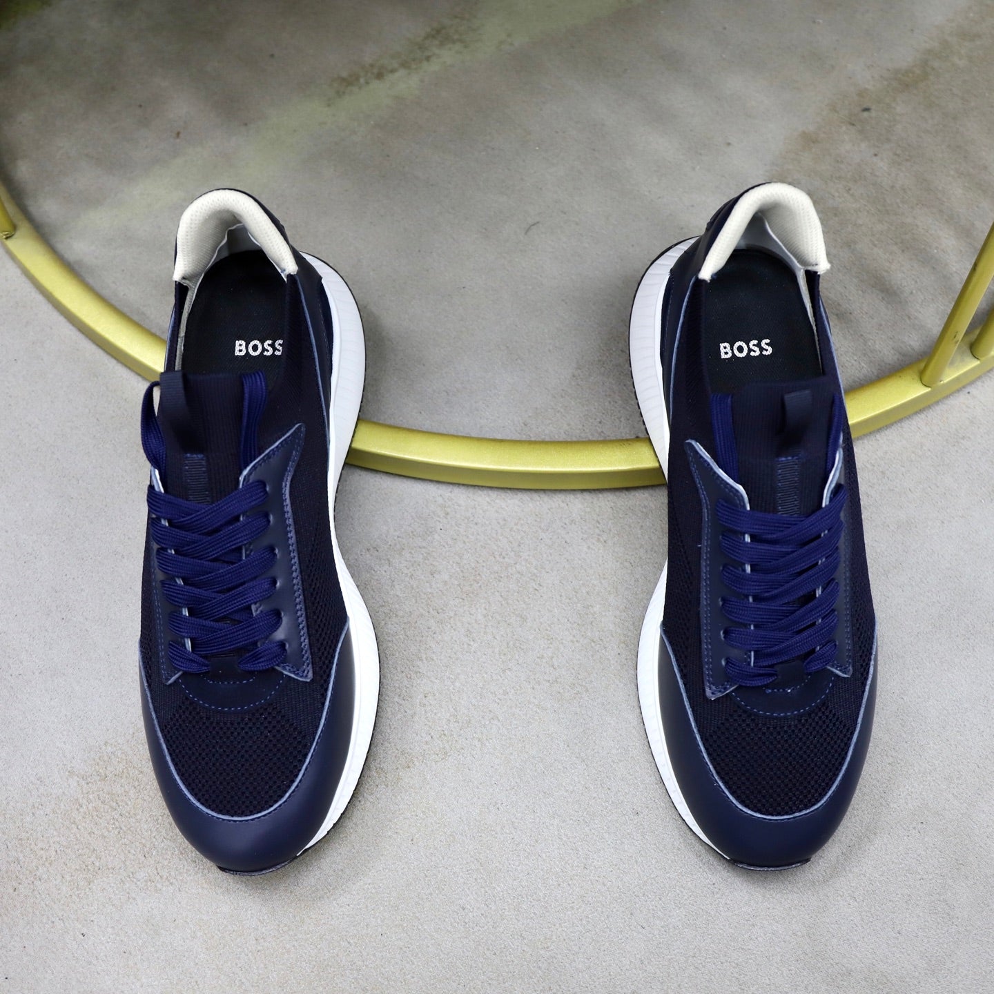 Boss Fabric and Leather Spliced Sneakers