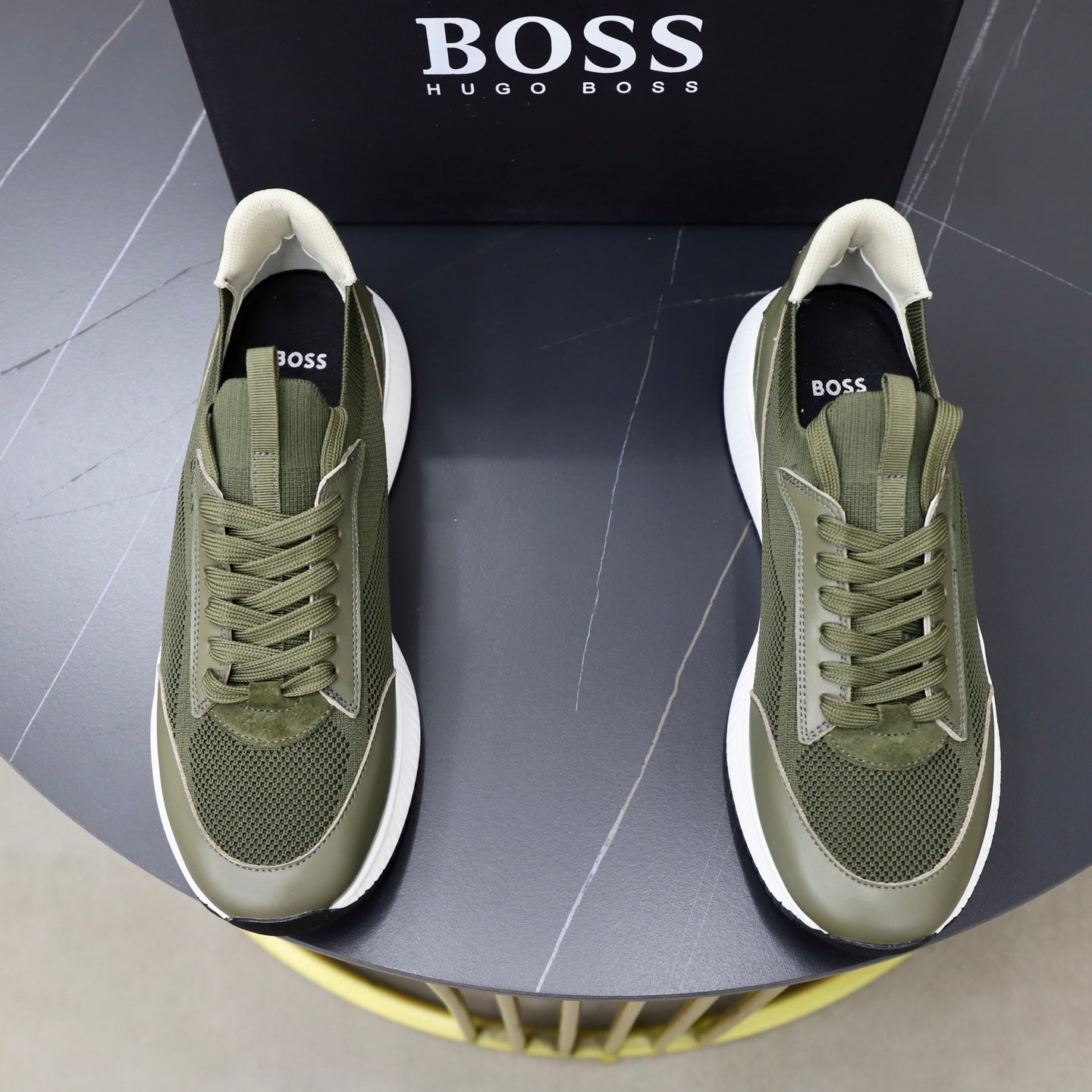 Boss Fabric and Leather Spliced Sneakers