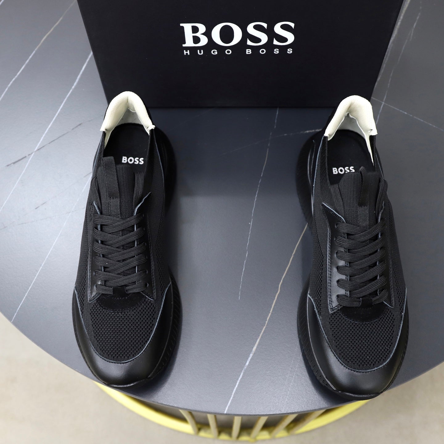 Boss Fabric and Leather Spliced Sneakers