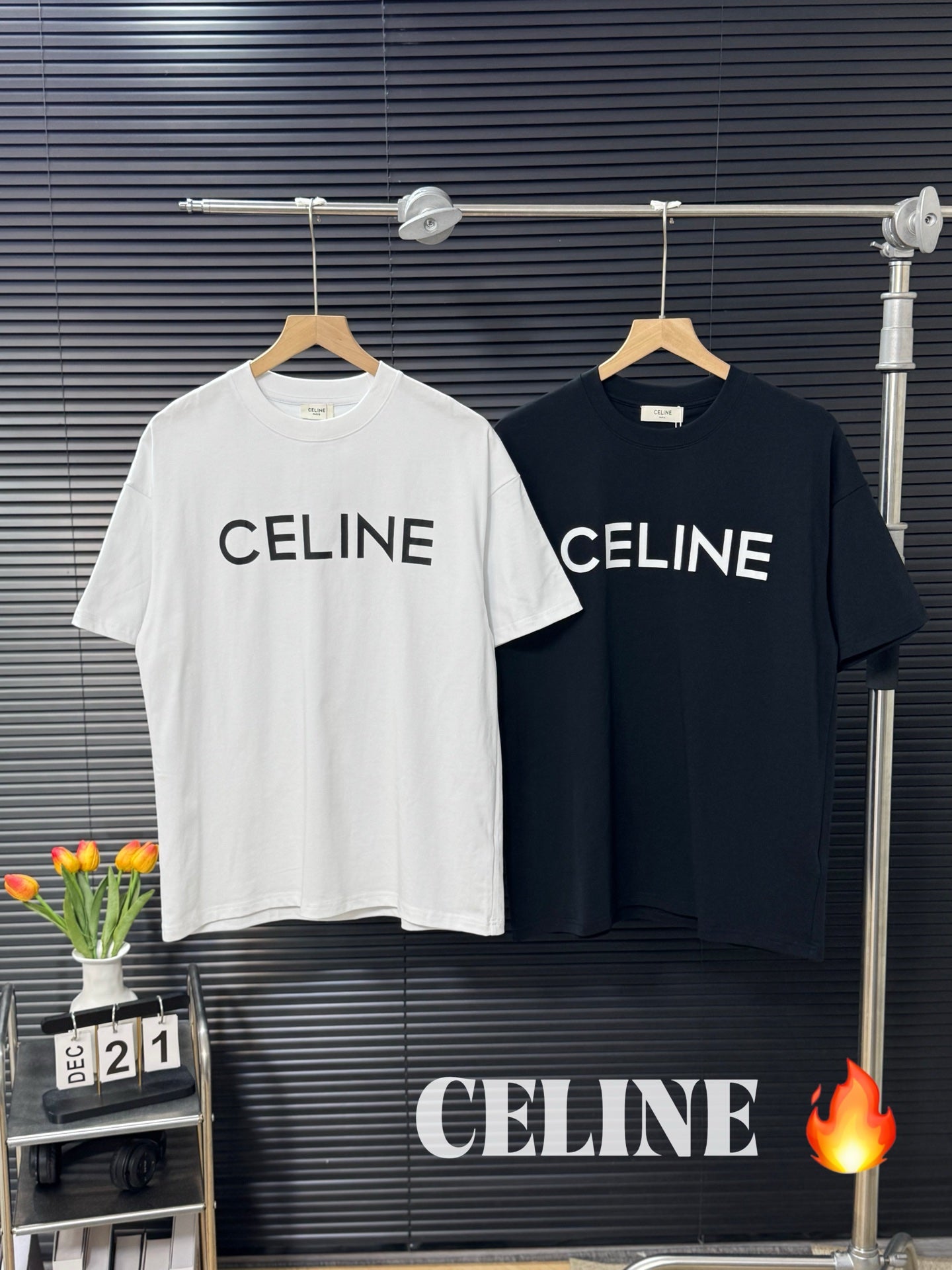 Celine Classic Logo Print Crewneck T-Shirt
