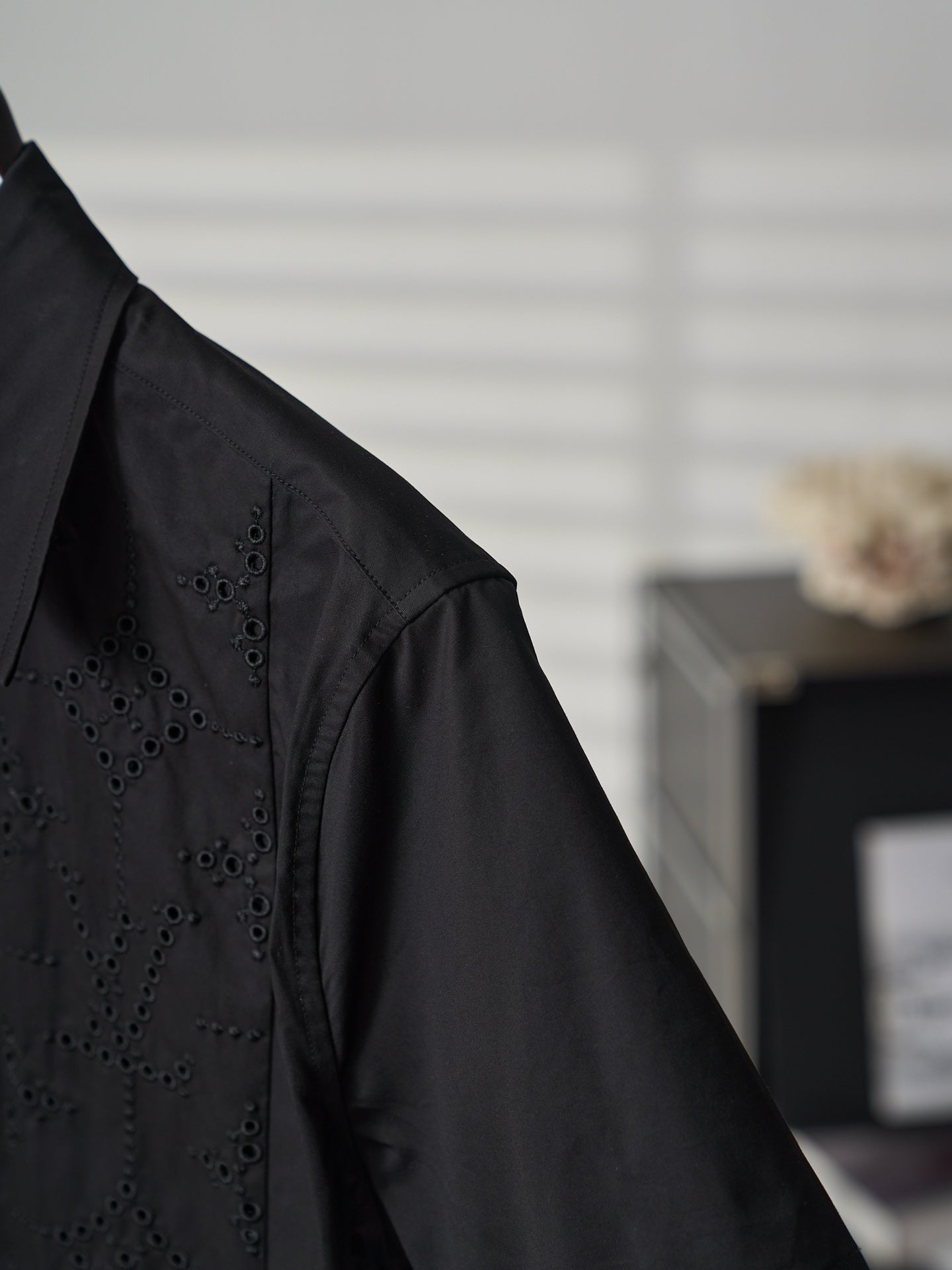 Louis Vuitton Hollow-Out Embroidered Short-Sleeve Shirt