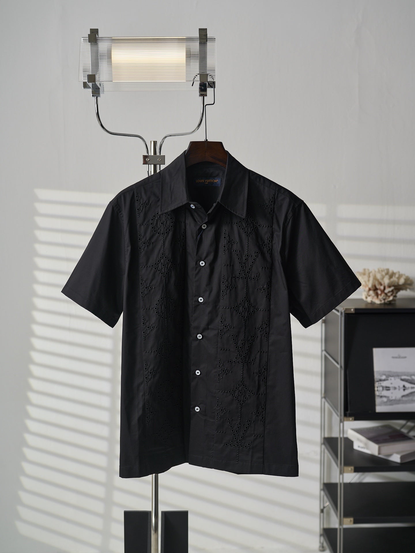 Louis Vuitton Hollow-Out Embroidered Short-Sleeve Shirt