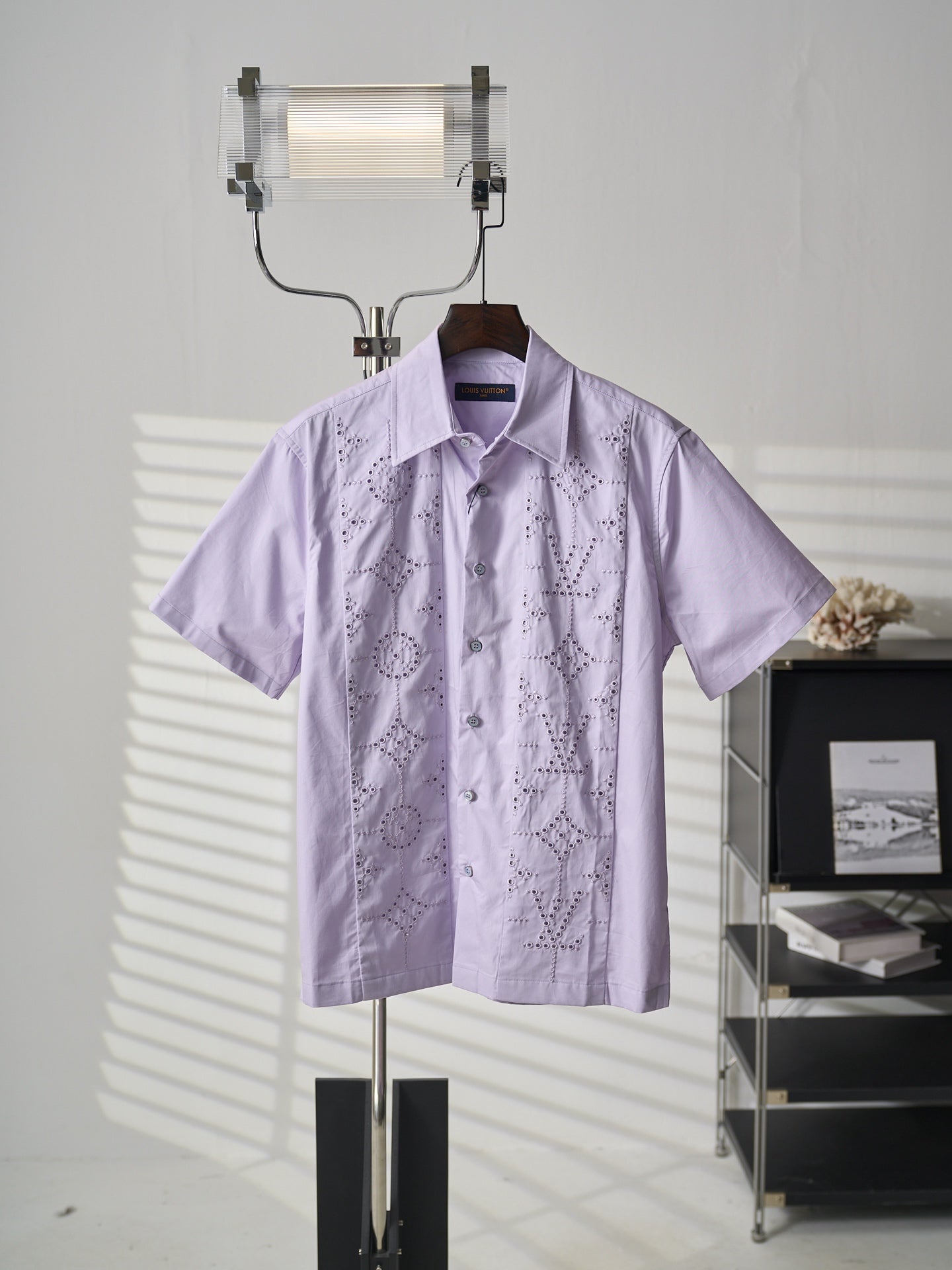 Louis Vuitton Hollow-Out Embroidered Short-Sleeve Shirt