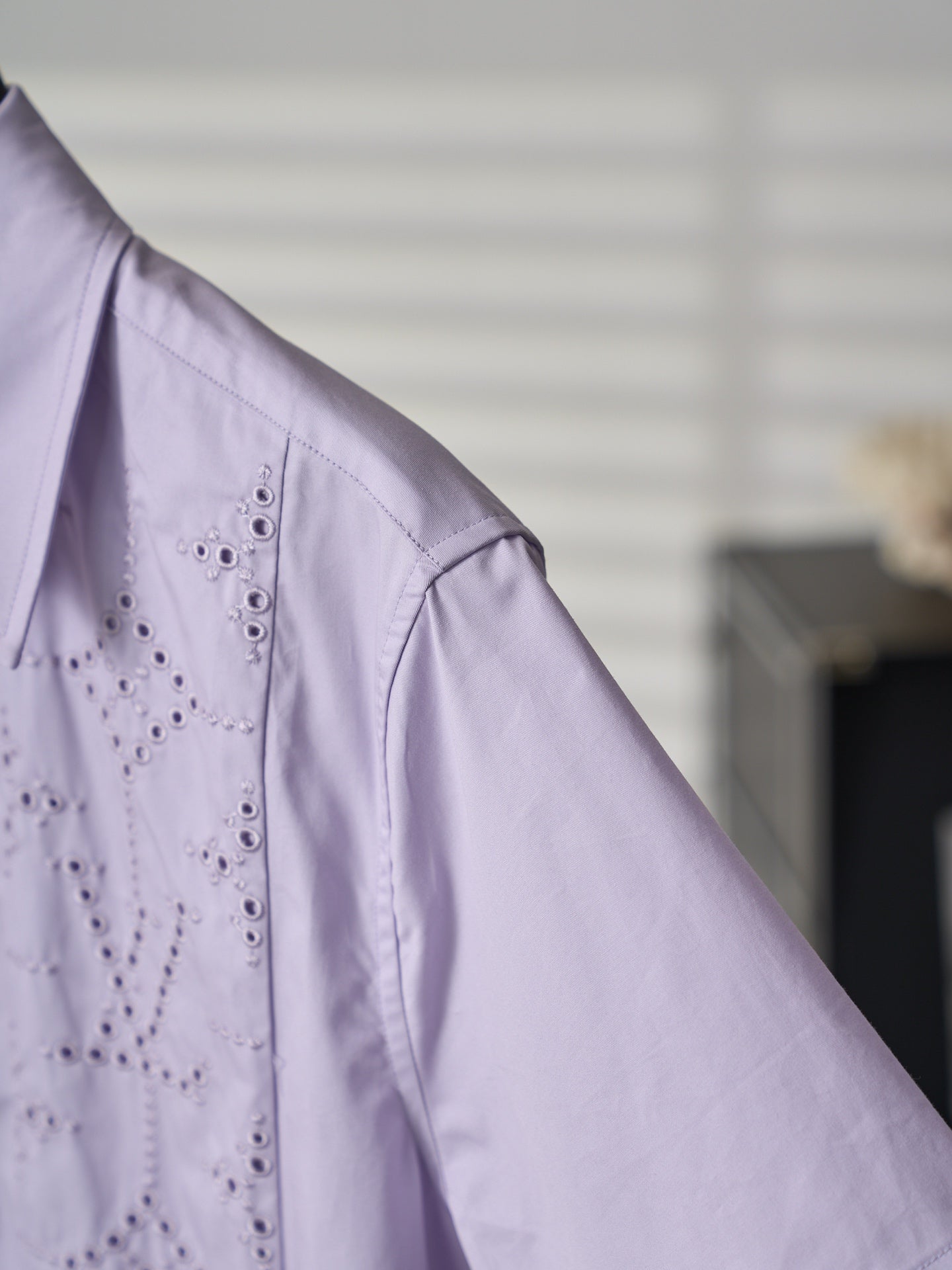 Louis Vuitton Hollow-Out Embroidered Short-Sleeve Shirt