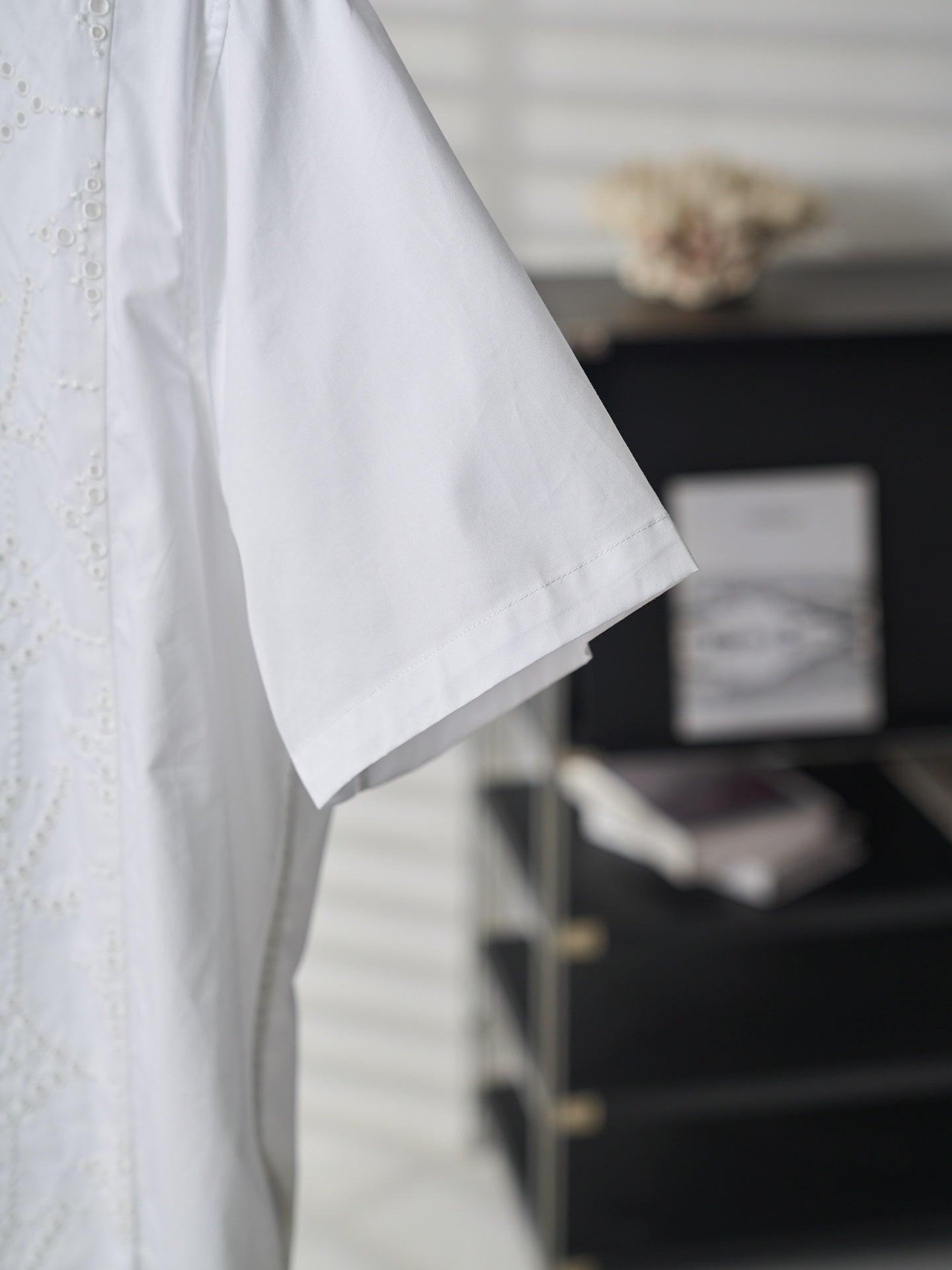 Louis Vuitton Hollow-Out Embroidered Short-Sleeve Shirt